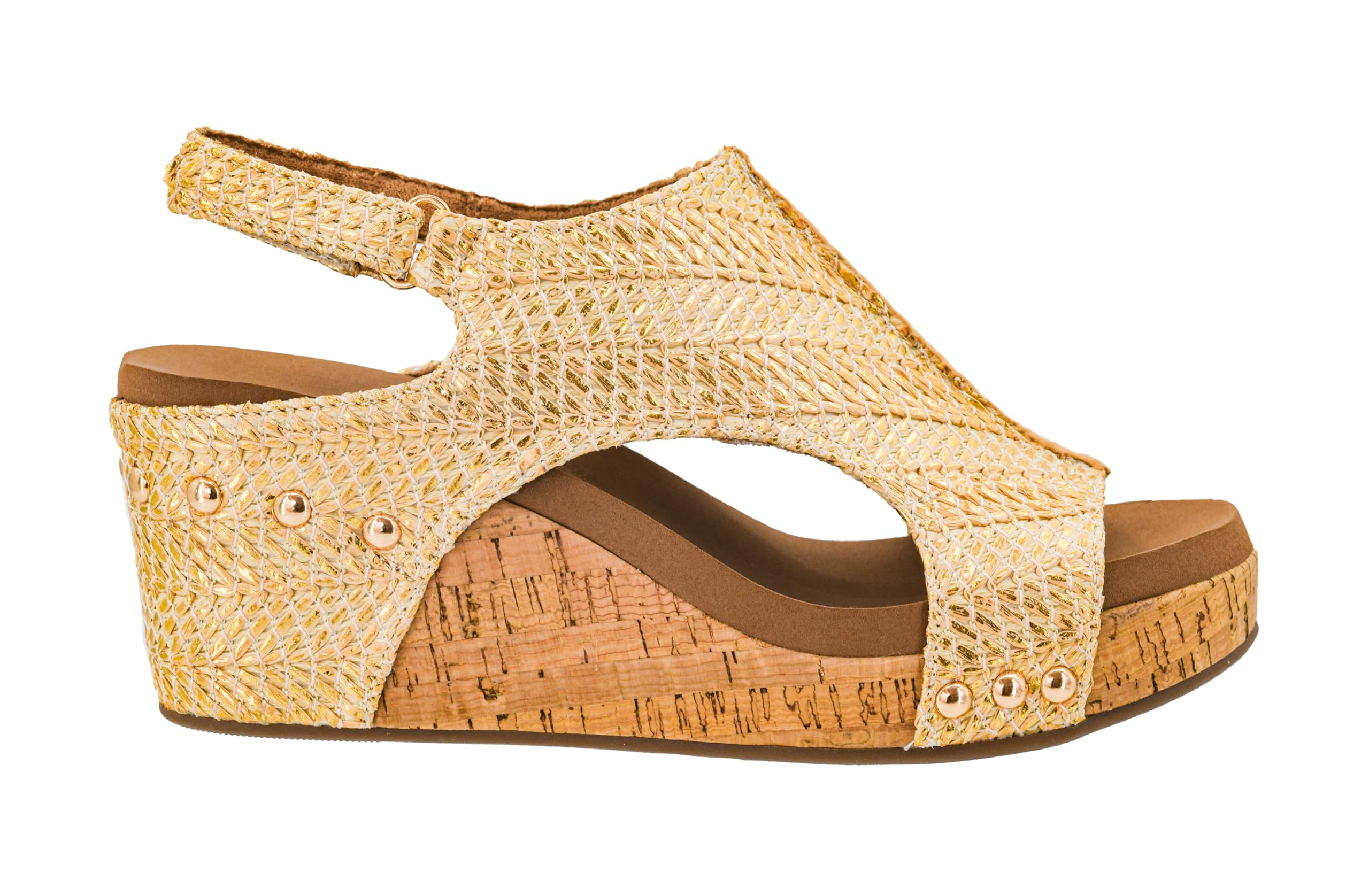 Corkys Footwear Womens Carley Wedges, Featuring Corkys EVA Foam Cushioned Insoles, A 2.5 Inch Heel, Lightweight For All Day Wear, And Hook And Loop Closure
