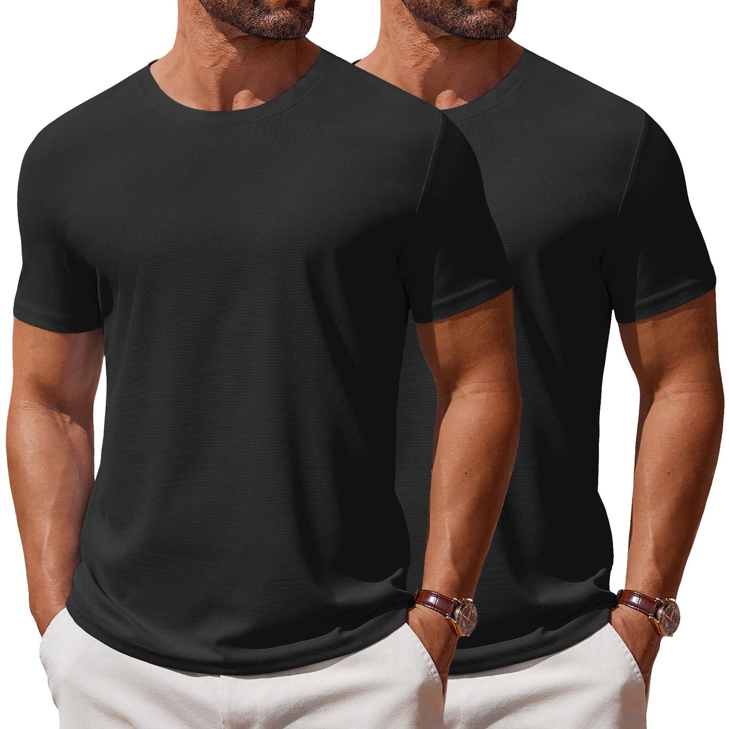 COOFANDY Men's T Shirt Short Sleeve Crew Neck T-Shirt Casual Summer Classic Basic Tee Shirts