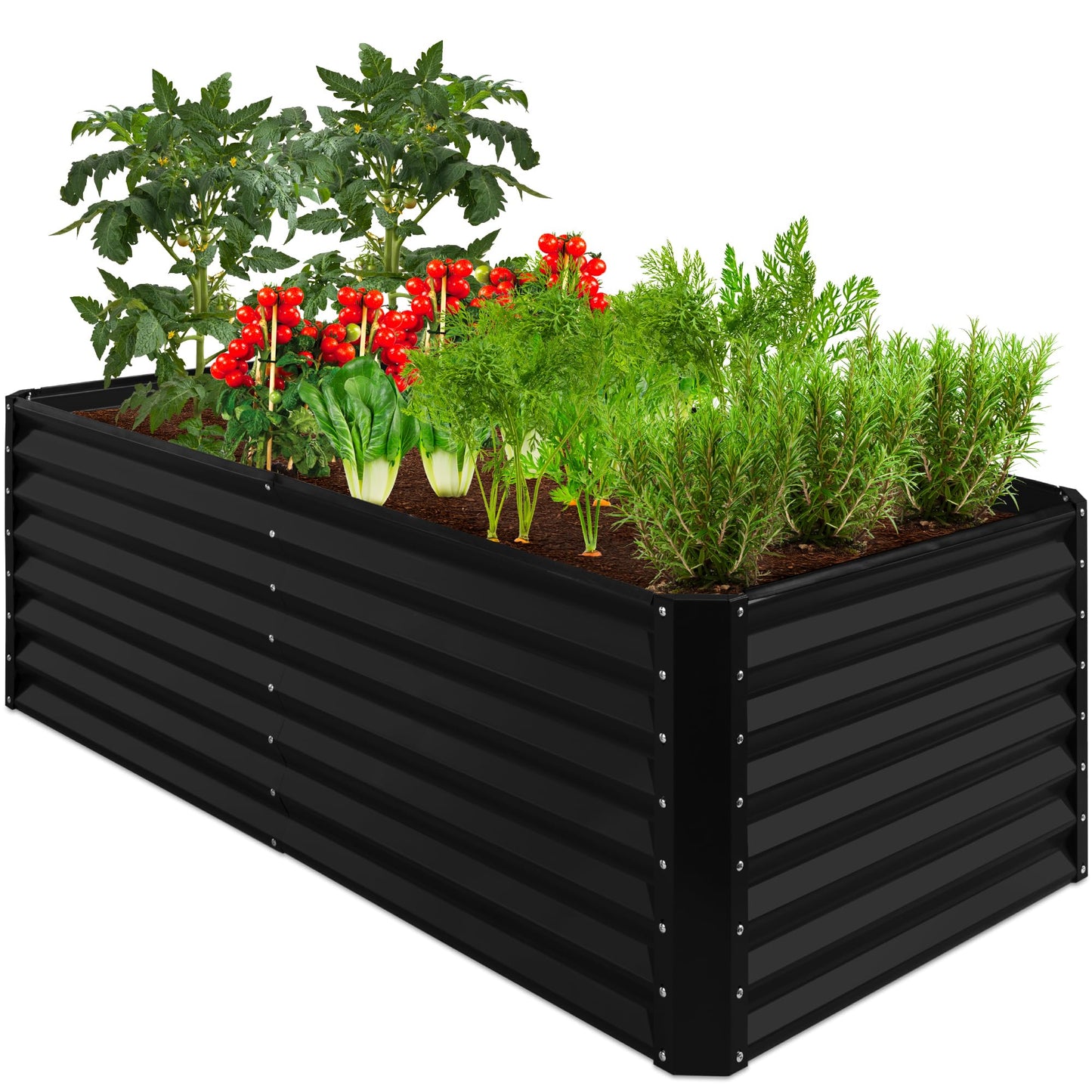 Best Choice Products Outdoor Metal Raised Garden Bed, Planter Box for Vegetables, Flowers, Herbs
