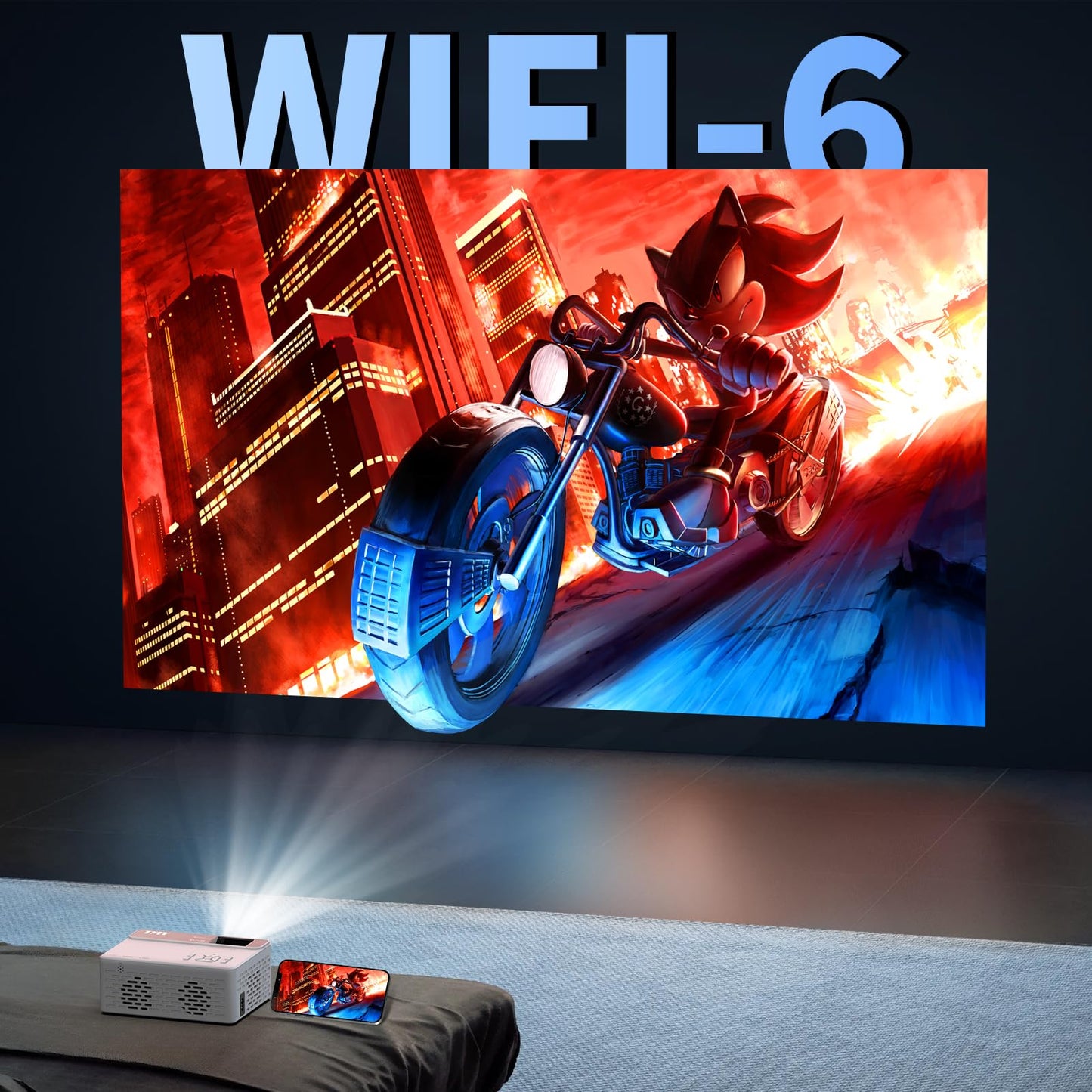 TMY 1080P Full HD Portable Mini Projector, Bluetooth Movie Projector, Compatible with TV Stick/Smartphone/PC/Game Console/HDMI/USB, Indoor & Outdoor Use