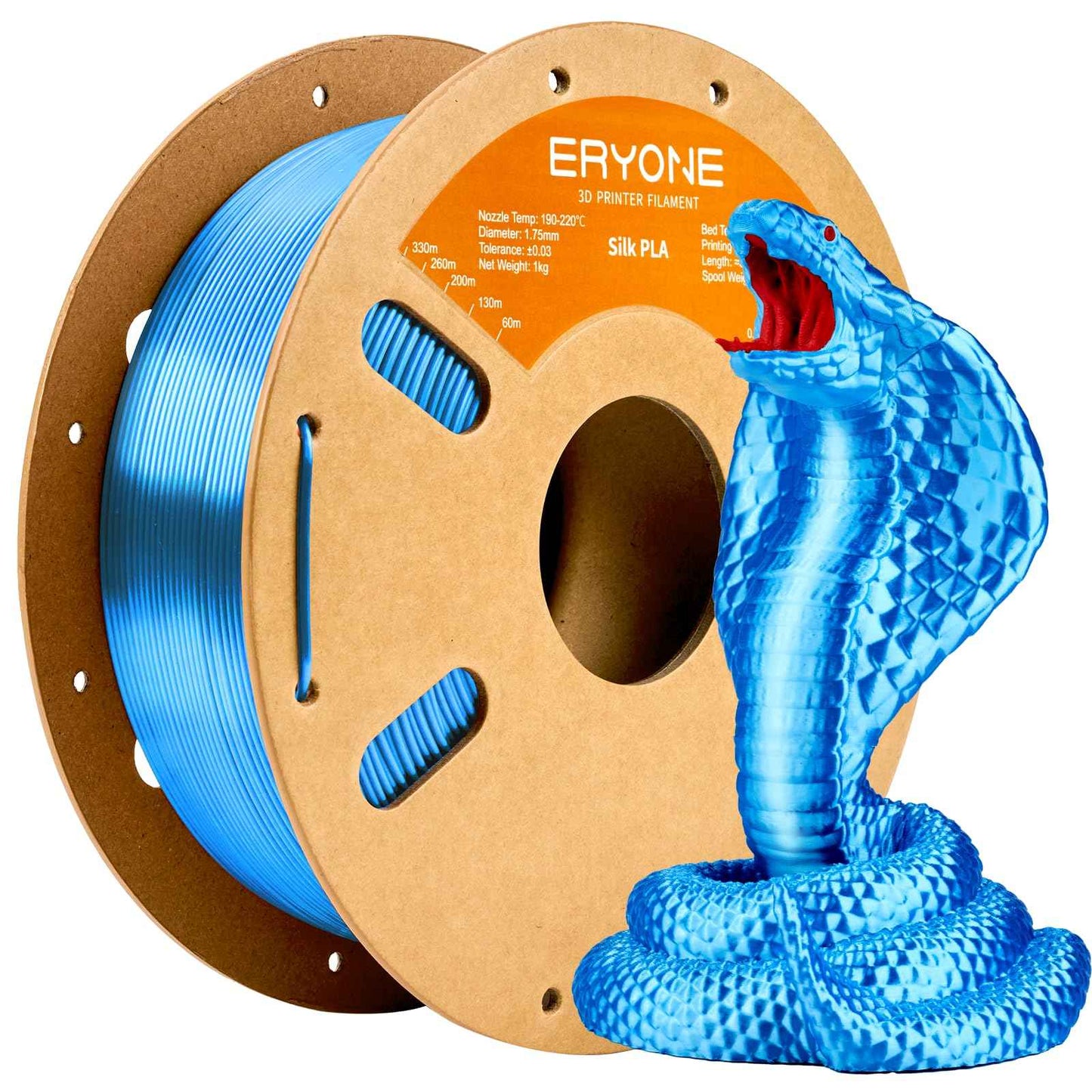 ERYONE Silk Color PLA Filament 3D Printer 1.75mm +/- 0.03mm, Filament PLA Cardboard Spool