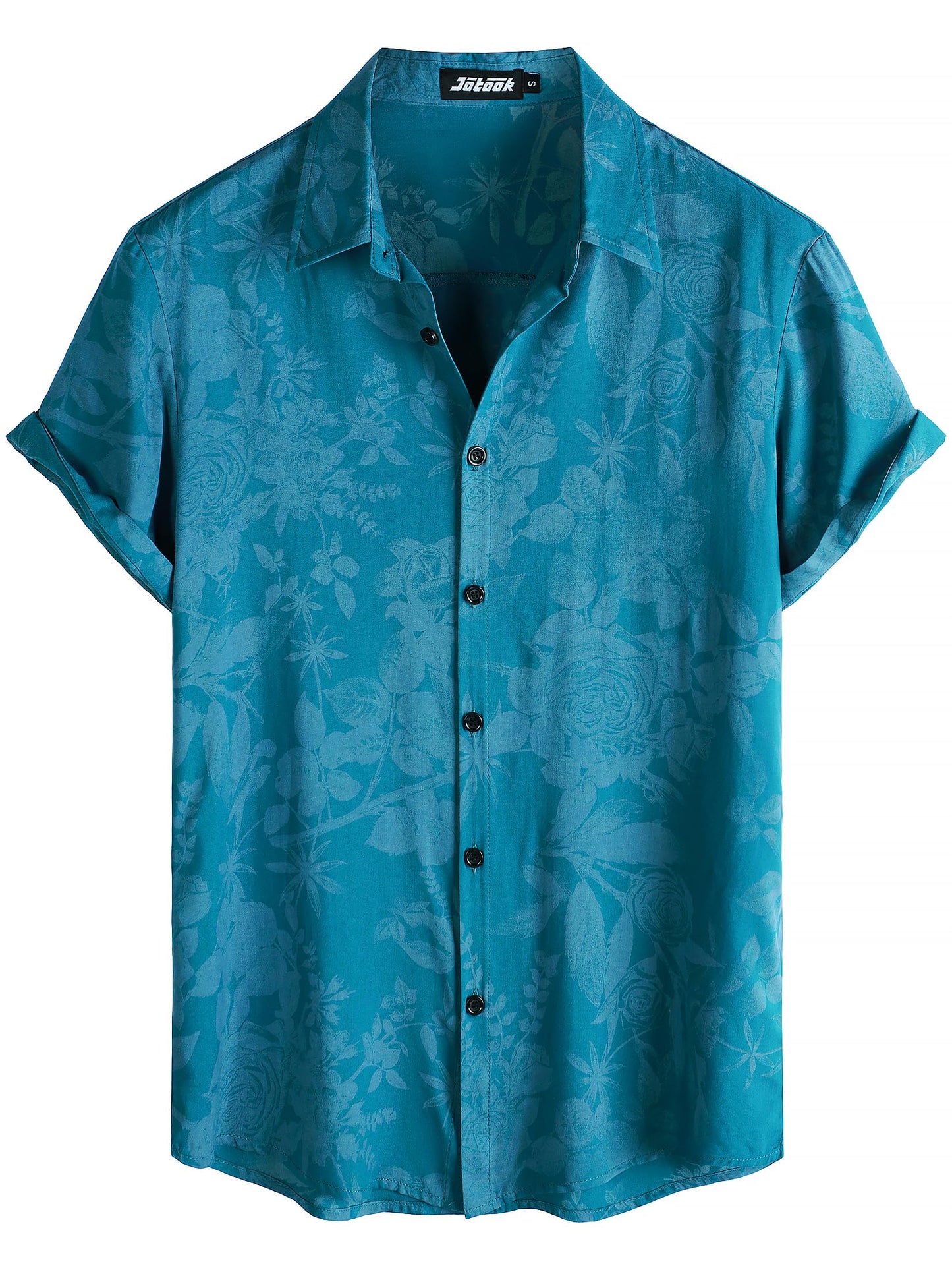 JOTOOK Mens Hawaiian Shirt Short Sleeve Button Down Tropical Shirts Casual Floral Summer Beach Shirt