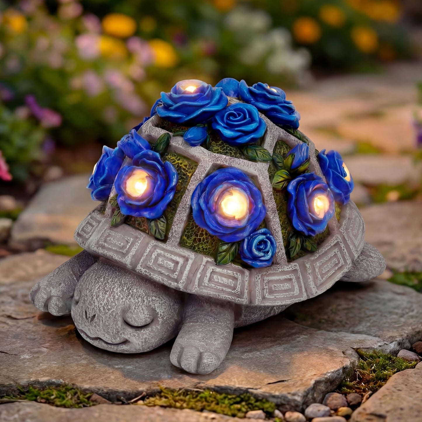 Solar Turtle Statue for Outdoor Garden Yard Decor