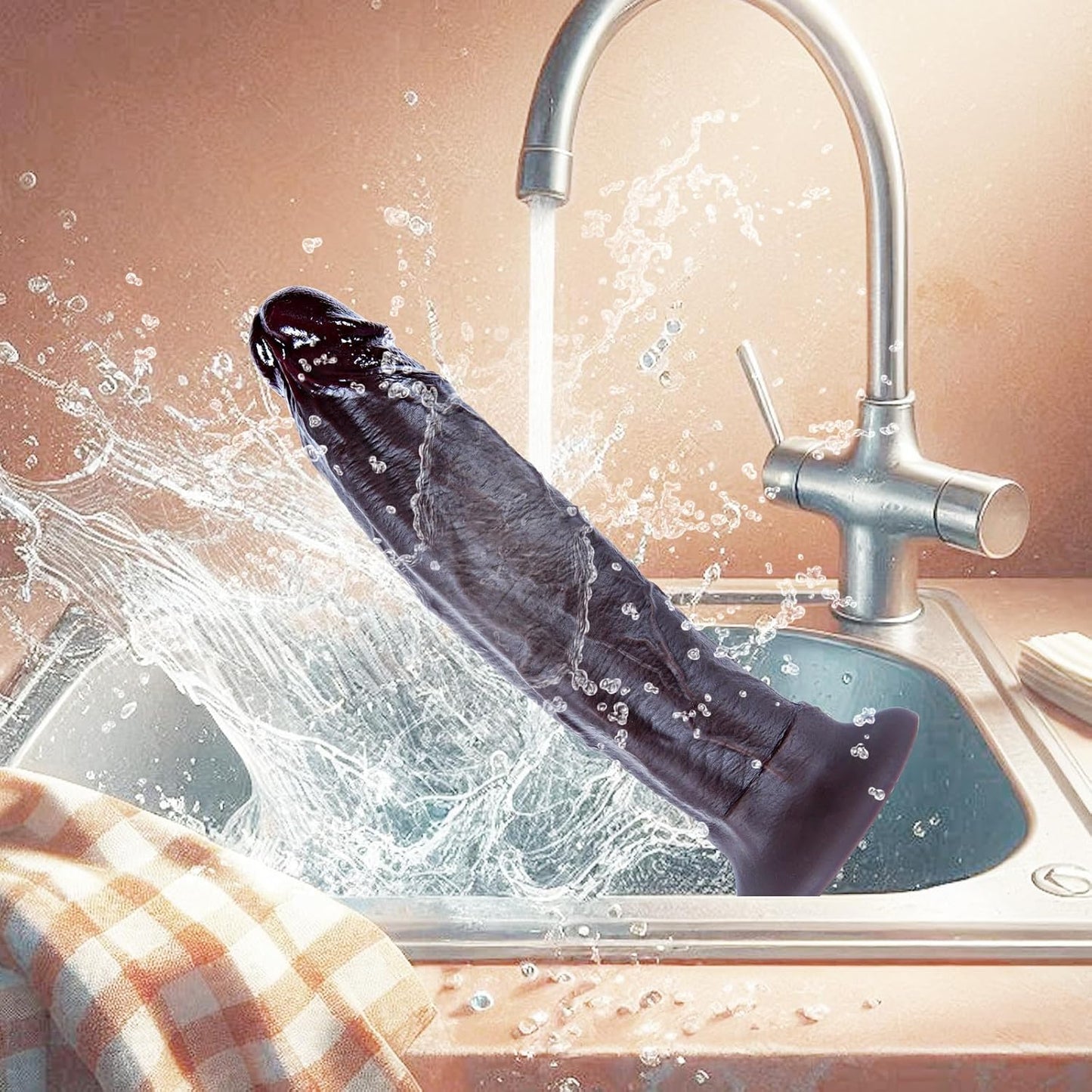 hainuo Dual Density Silicone Realistic G-Spot Dildo Black
