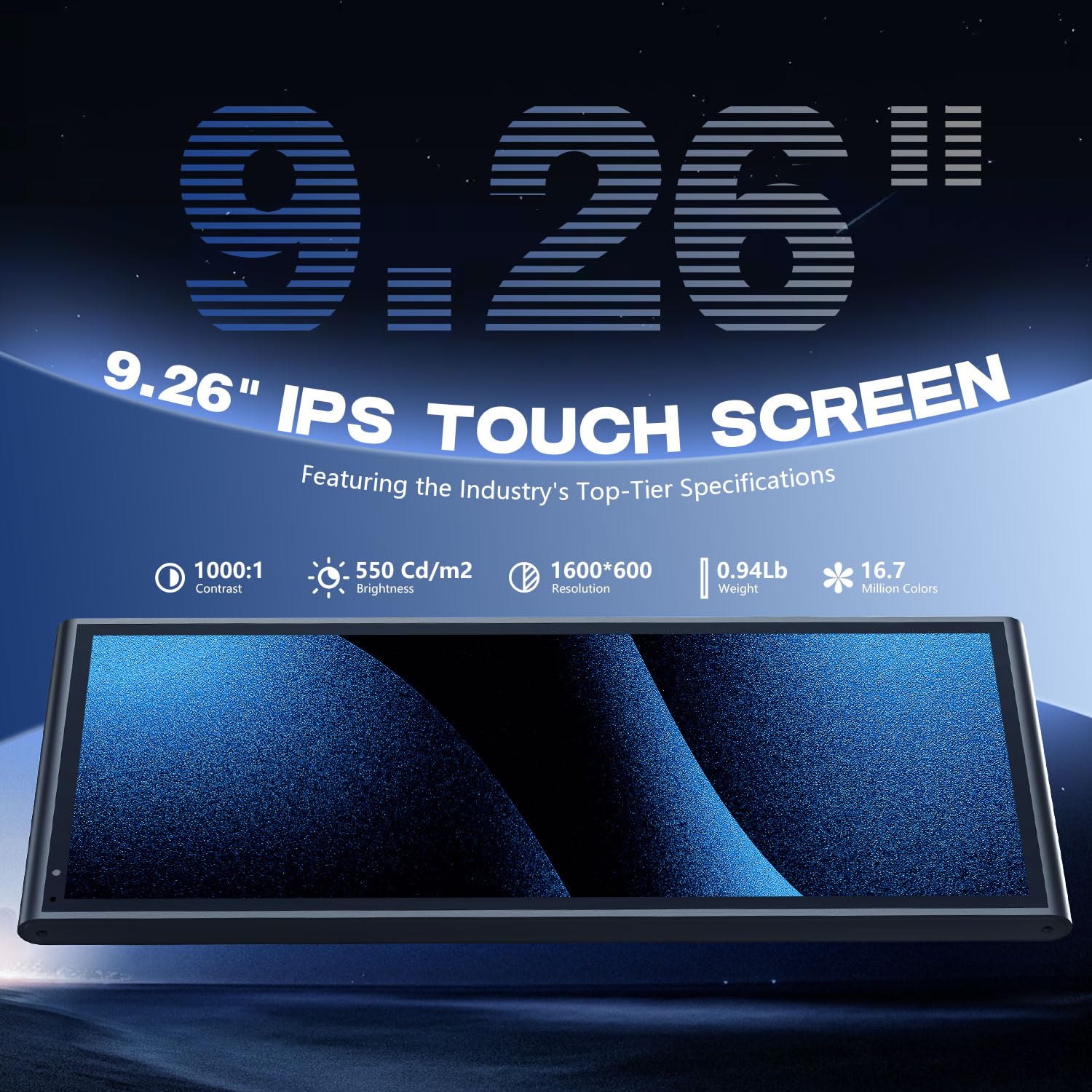9.26" Wireless Portable Car Play Screen for Apple CarPlay & Android Auto, OTA Updates, Backup Camera, Mirror Link, 5.0 Bluetooth, Voice Control, GPS Navigation, FM