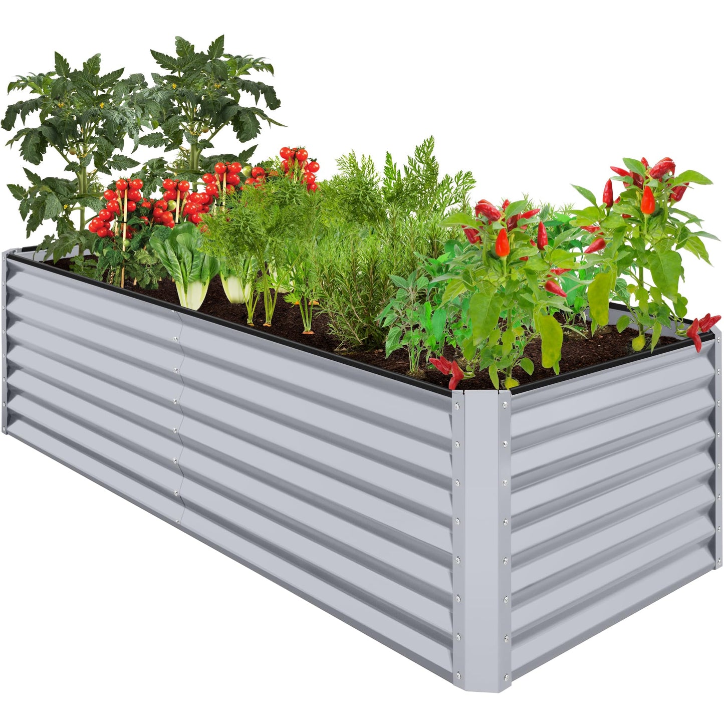 Best Choice Products Outdoor Metal Raised Garden Bed, Planter Box for Vegetables, Flowers, Herbs