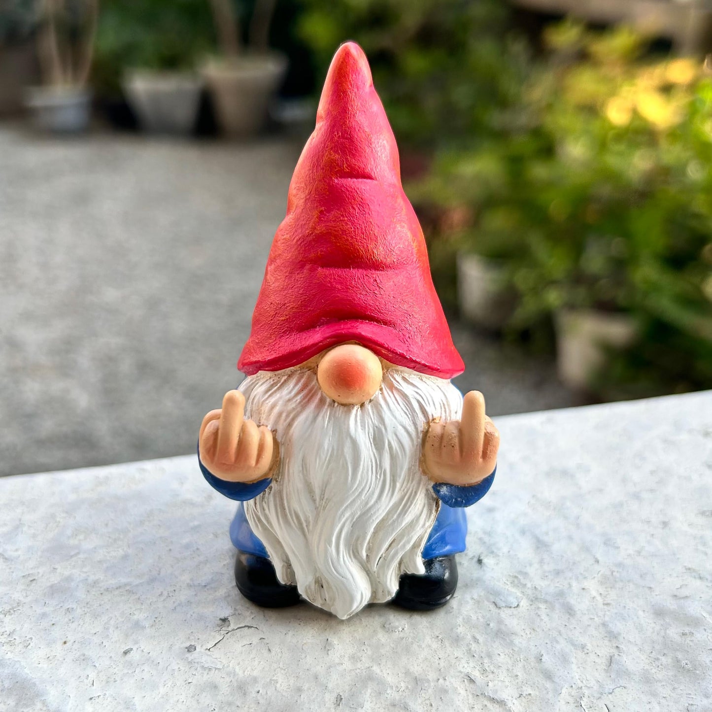 Generic Middle Finger Gnome Statue 7.8in， Naughty Garden Gnome Statue Decoration and Lawn Ornament - Funny Garden Gnomes for Outdoor or Home Decor, Red, WSH004