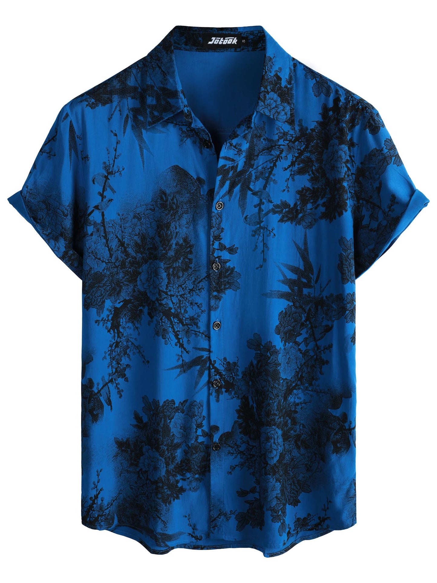 JOTOOK Mens Hawaiian Shirt Short Sleeve Button Down Tropical Shirts Casual Floral Summer Beach Shirt