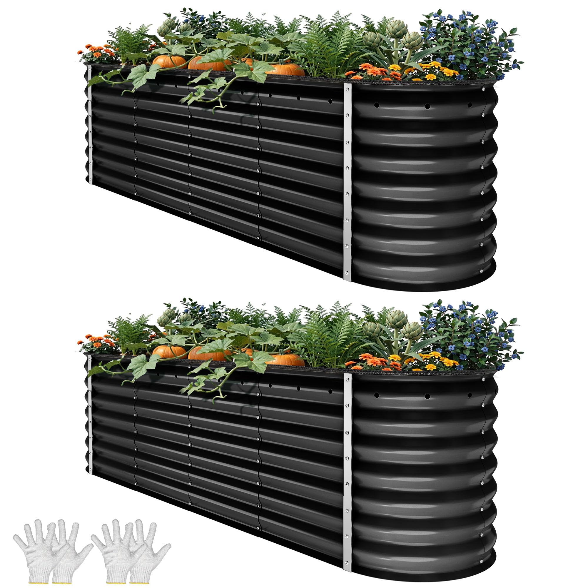 YITAHOME Raised Garden Bed Kit with Gloves, Ground Nails, Support Rod-1