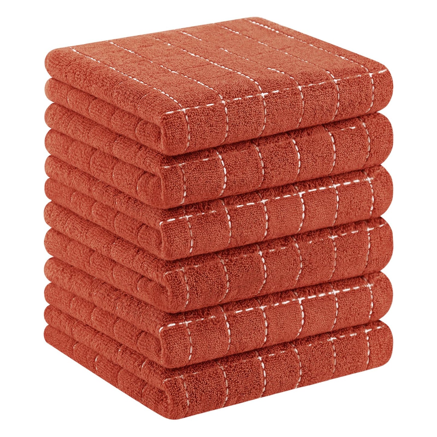 Homaxy 100% Cotton Terrycloth Check Design Dish Cloths & Dish Towels, Soft and Absorbent, Perfect for Kitchen Drying and Washing