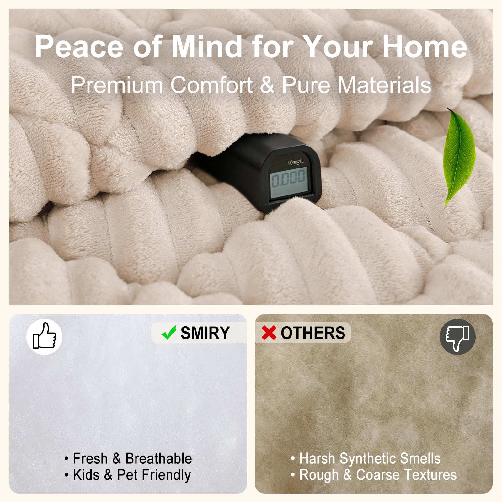 Smiry Pet Couch Covers for Dogs Washable, Non-Slip Fuzzy Couch Covers for 3 Cushion Sofa Pet Friendly, Soft Thick Furniture Protector Sofa Slipcover Mat for Dogs