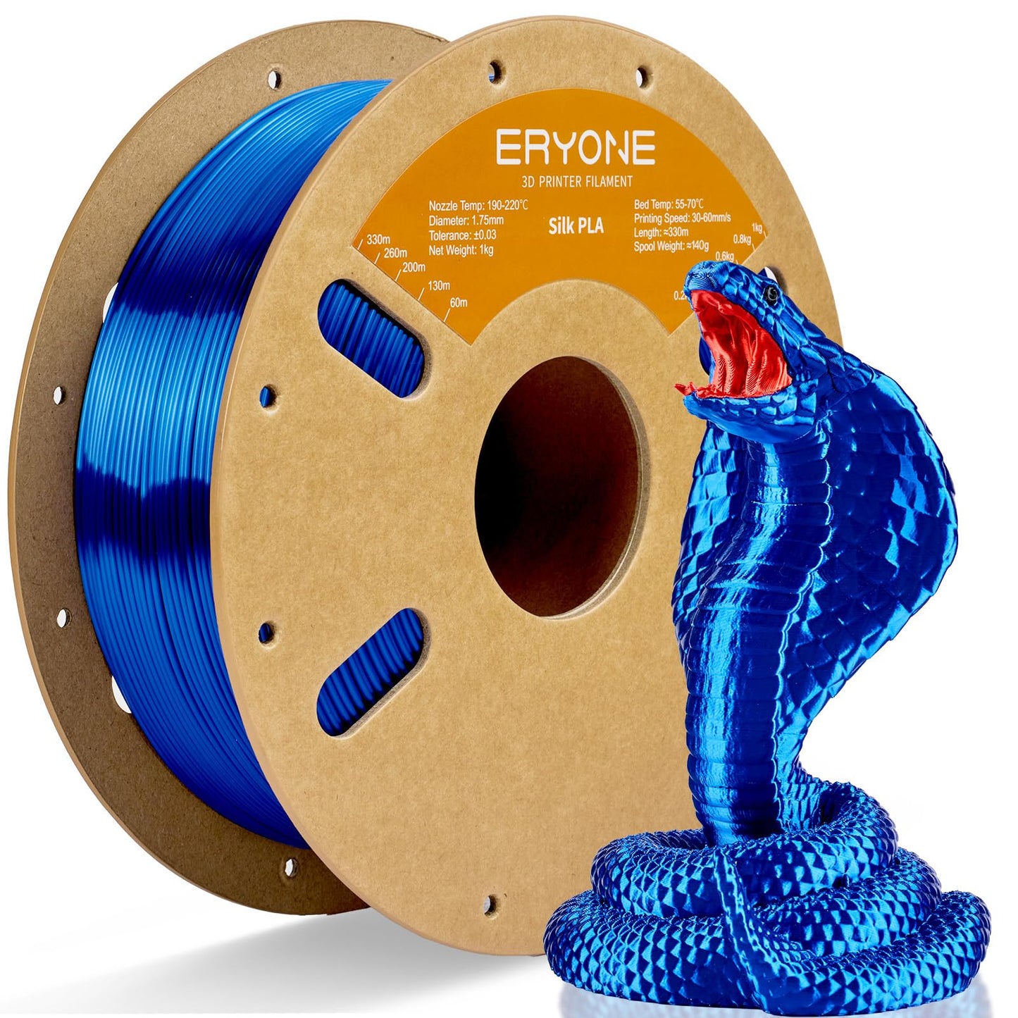 ERYONE Silk Color PLA Filament 3D Printer 1.75mm +/- 0.03mm, Filament PLA Cardboard Spool
