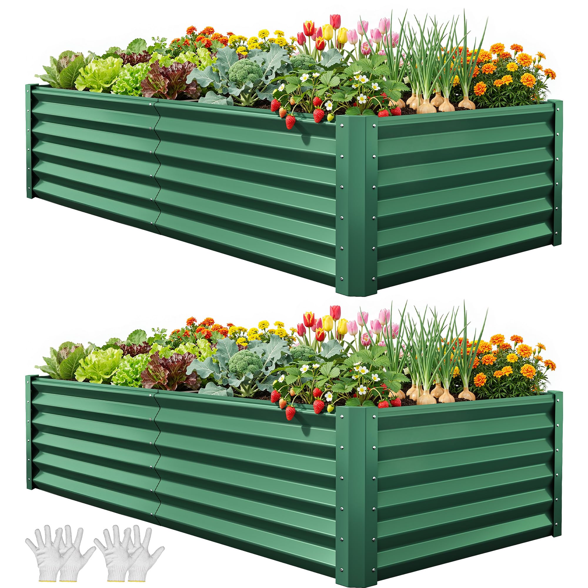 YITAHOME Raised Garden Bed Kit with Gloves, Ground Nails, Support Rod-1