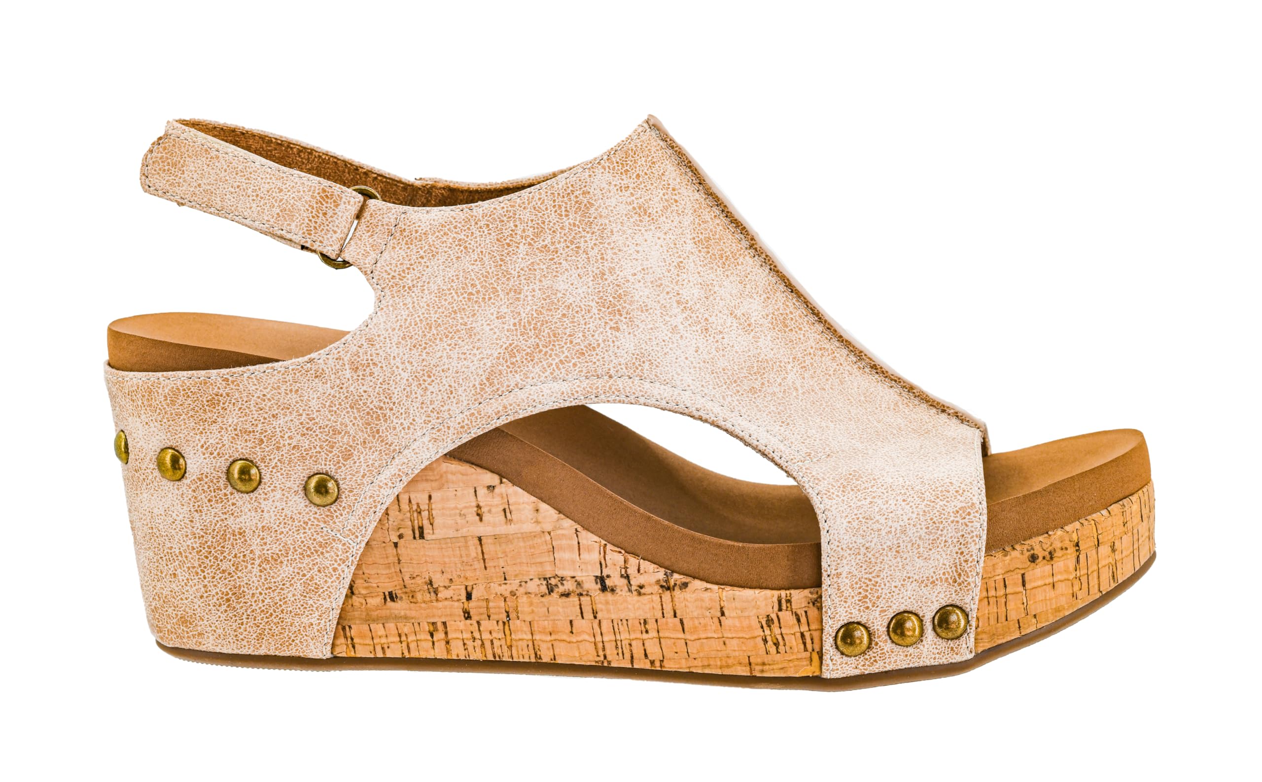 Corkys Footwear Womens Carley Wedges, Featuring Corkys EVA Foam Cushioned Insoles, A 2.5 Inch Heel, Lightweight For All Day Wear, And Hook And Loop Closure