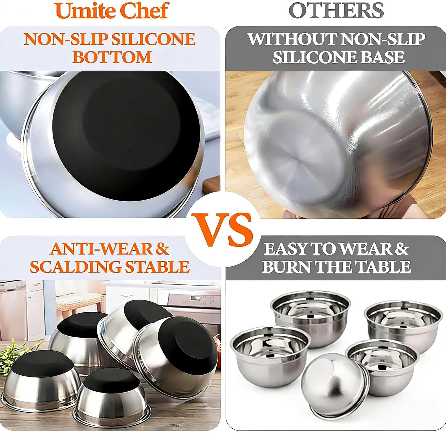 Umite Chef Mixing Bowls with Airtight Lids