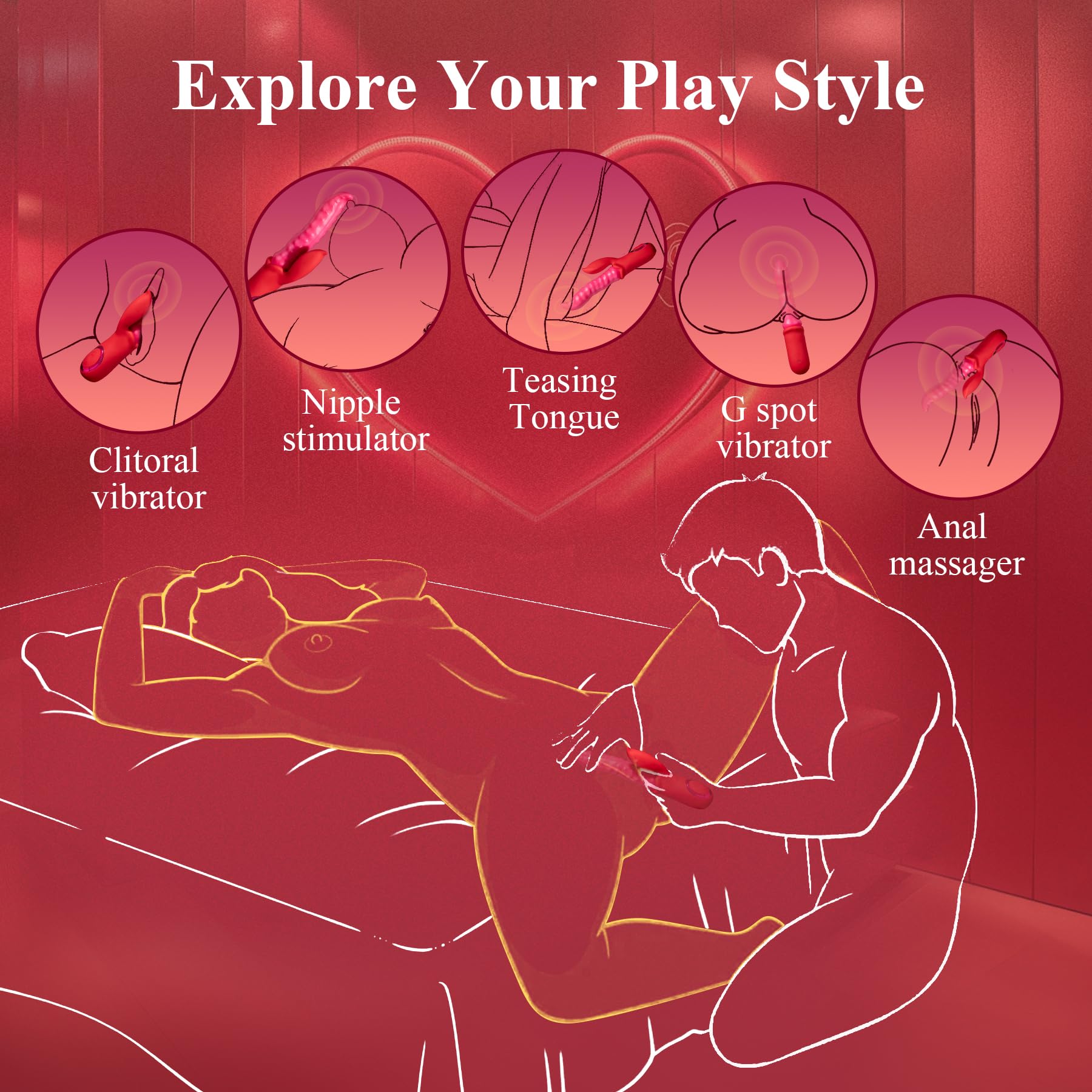 Vibrator Adult Sex Toys Dildo - Deep Wriggle Prolonged Pleasure Tongue Licking Vibrators with 10 Undulating & 10 Clit Vibration, Female G spot Nipple Toy Teasing Stimulator for Women Couple Games