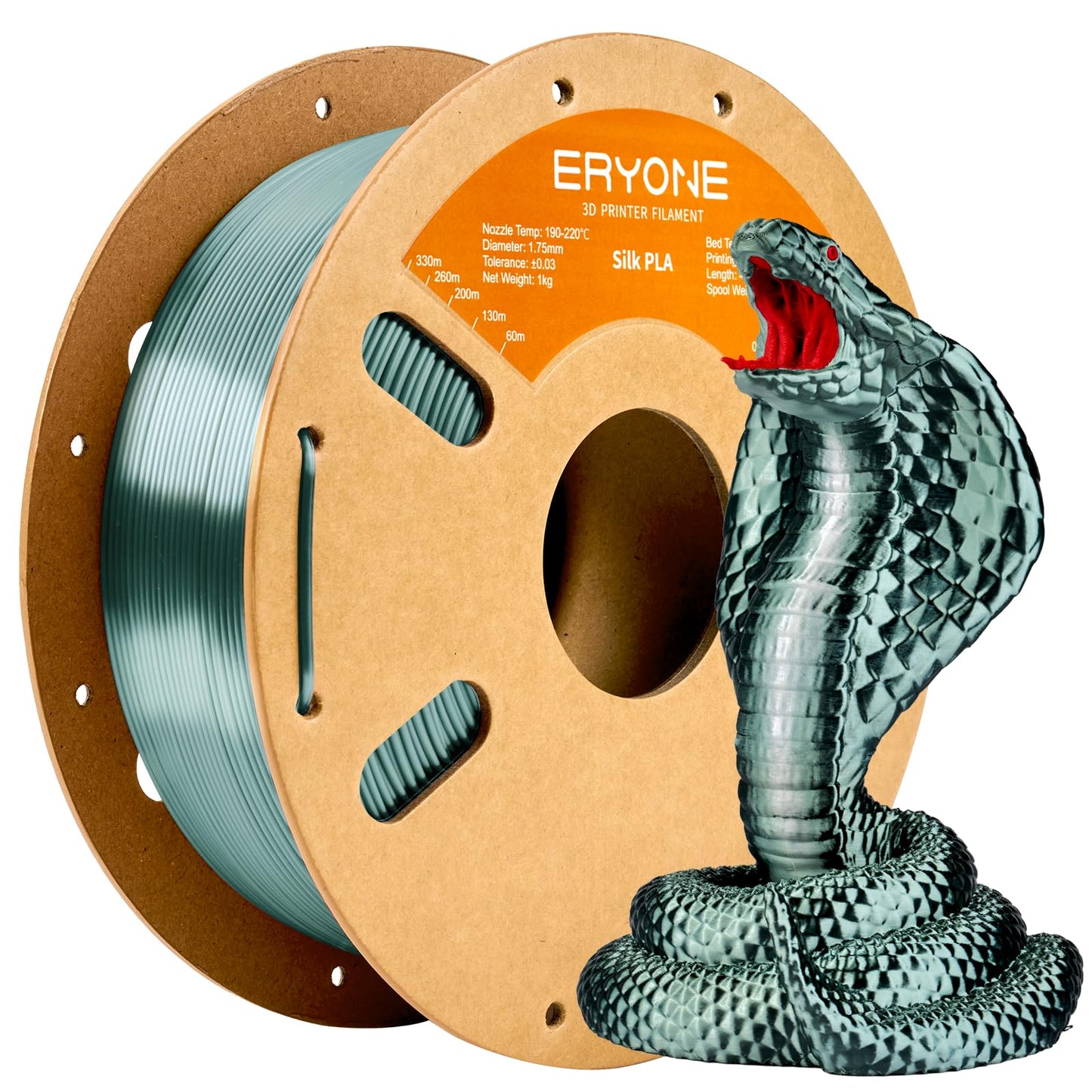 ERYONE Silk Color PLA Filament 3D Printer 1.75mm +/- 0.03mm, Filament PLA Cardboard Spool