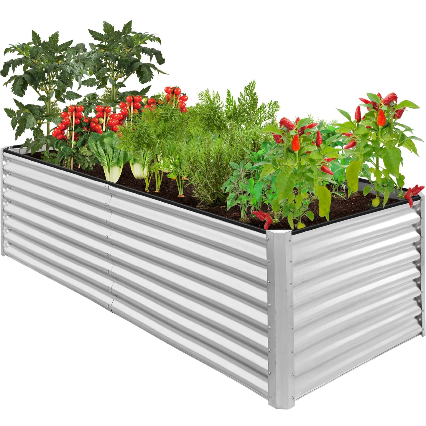 Best Choice Products Outdoor Metal Raised Garden Bed, Planter Box for Vegetables, Flowers, Herbs