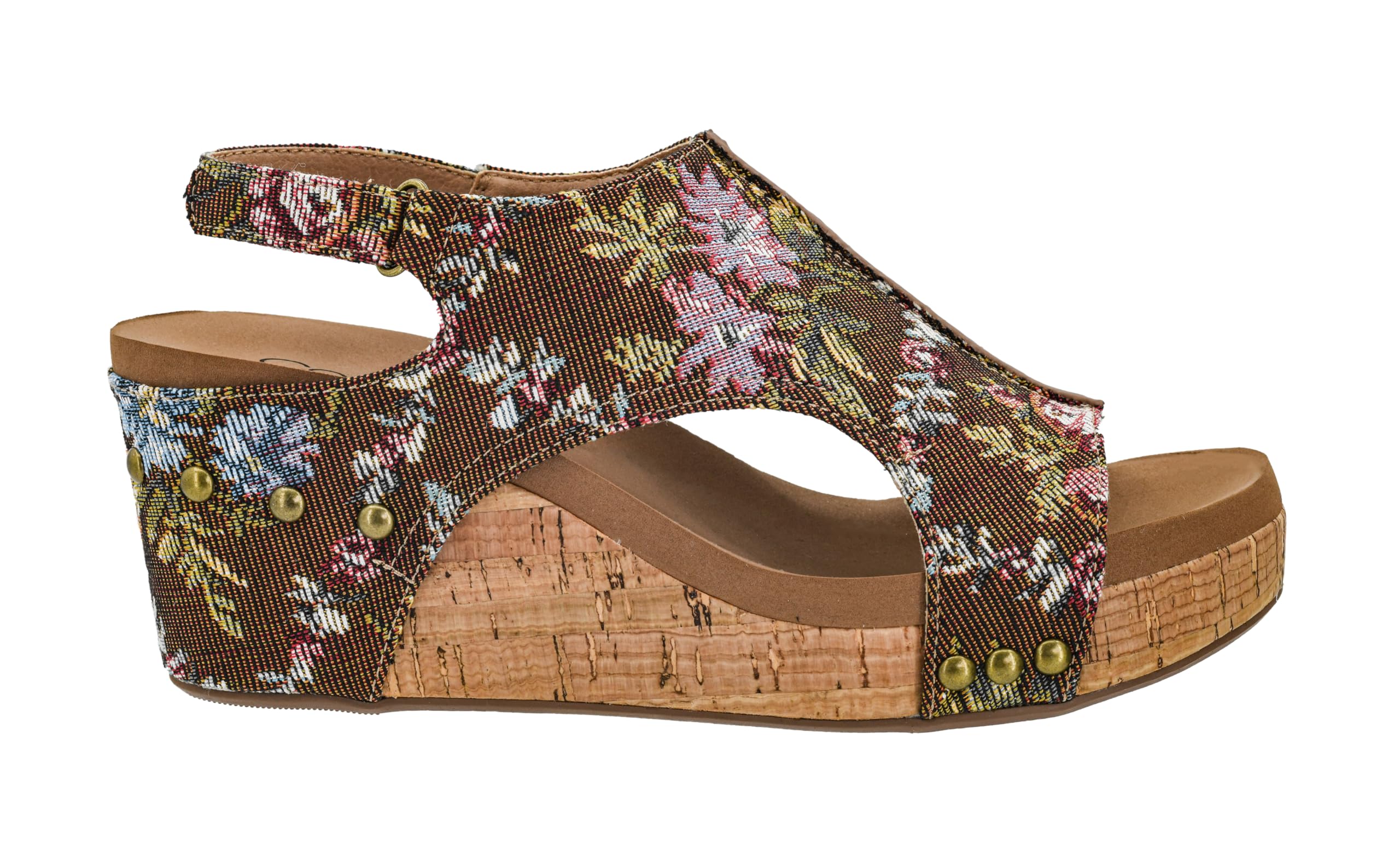 Corkys Footwear Womens Carley Wedges, Featuring Corkys EVA Foam Cushioned Insoles, A 2.5 Inch Heel, Lightweight For All Day Wear, And Hook And Loop Closure
