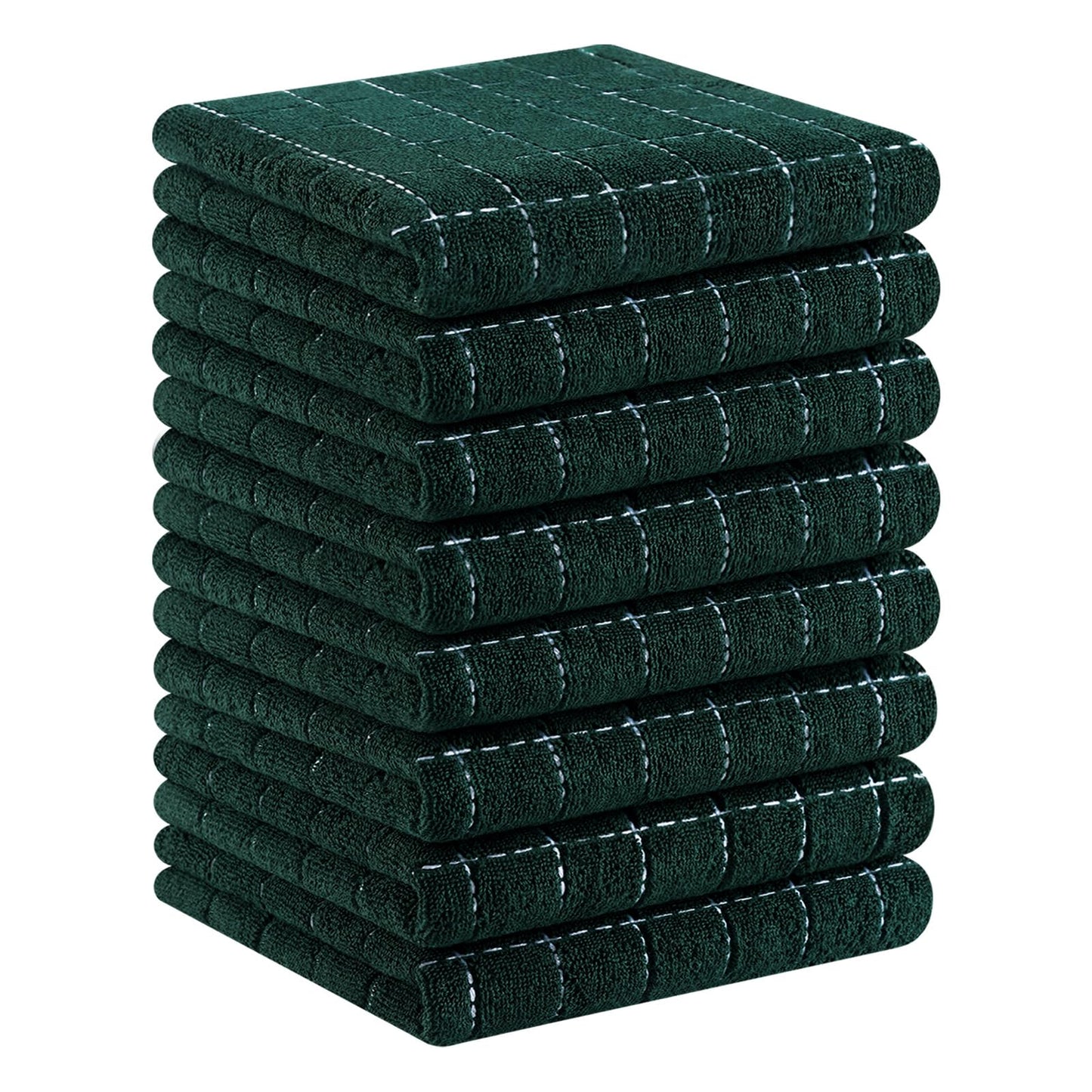 Homaxy 100% Cotton Terrycloth Check Design Dish Cloths & Dish Towels, Soft and Absorbent, Perfect for Kitchen Drying and Washing