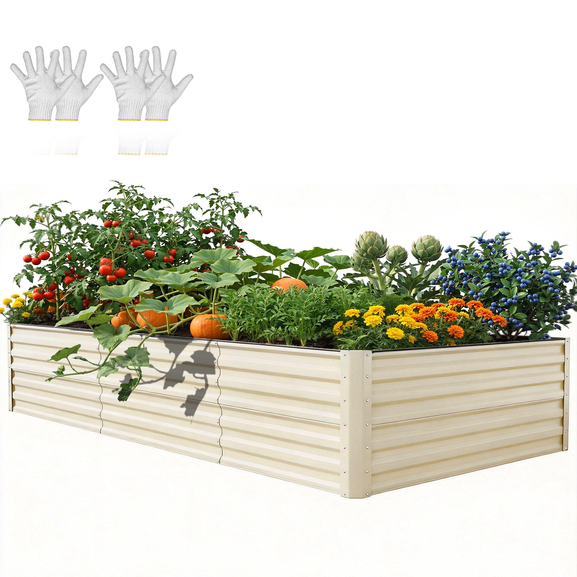 YITAHOME Raised Garden Bed Kit with Gloves, Ground Nails, Support Rod-1