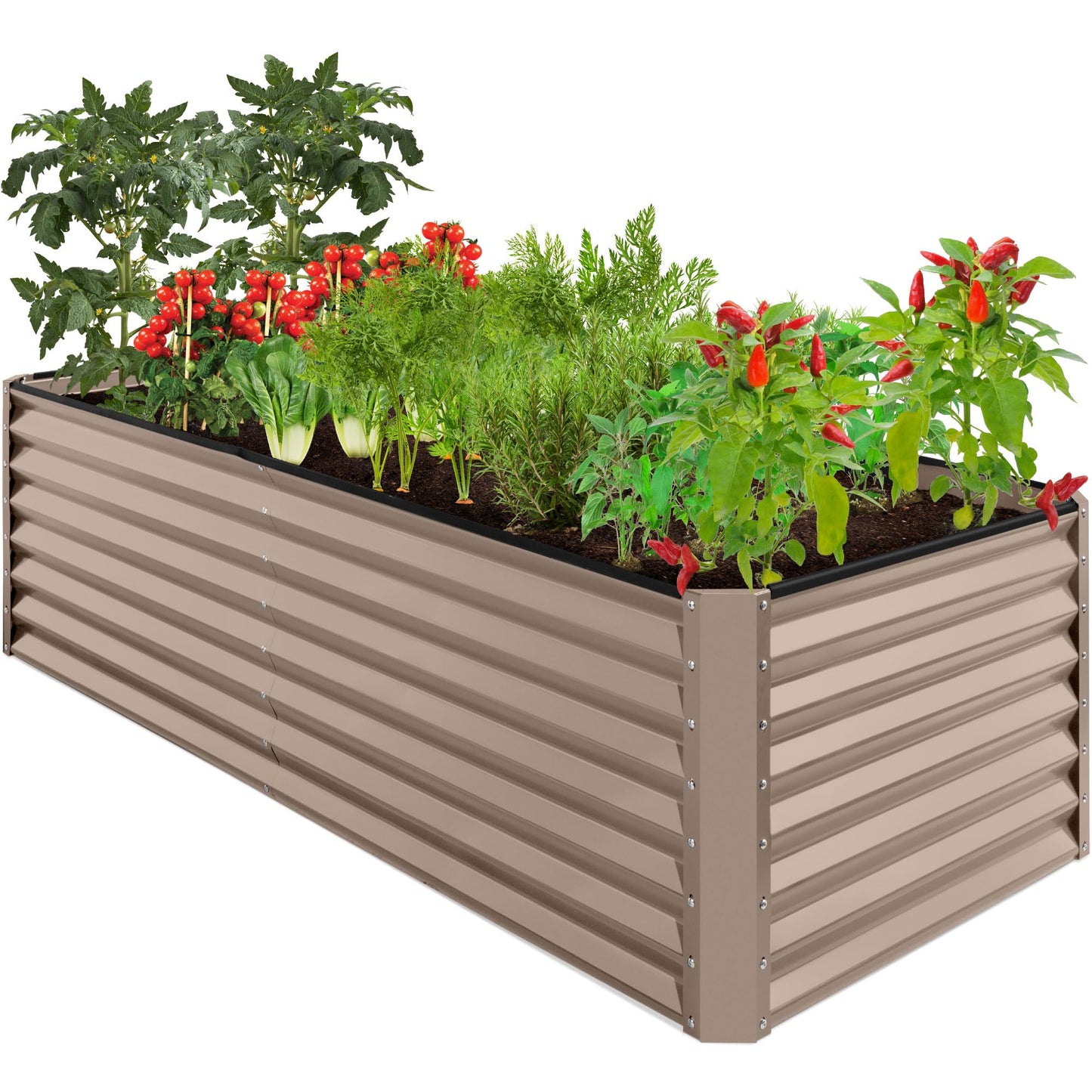 Best Choice Products Outdoor Metal Raised Garden Bed, Planter Box for Vegetables, Flowers, Herbs
