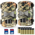 WOSODA 2 Pack Trail Cameras with Night Vision Motion Activated Waterproof,30MP Game Camera,1080P HD Trail Cam with SD Card for Wildlife Monitoring,Outdoor Scouting & Security