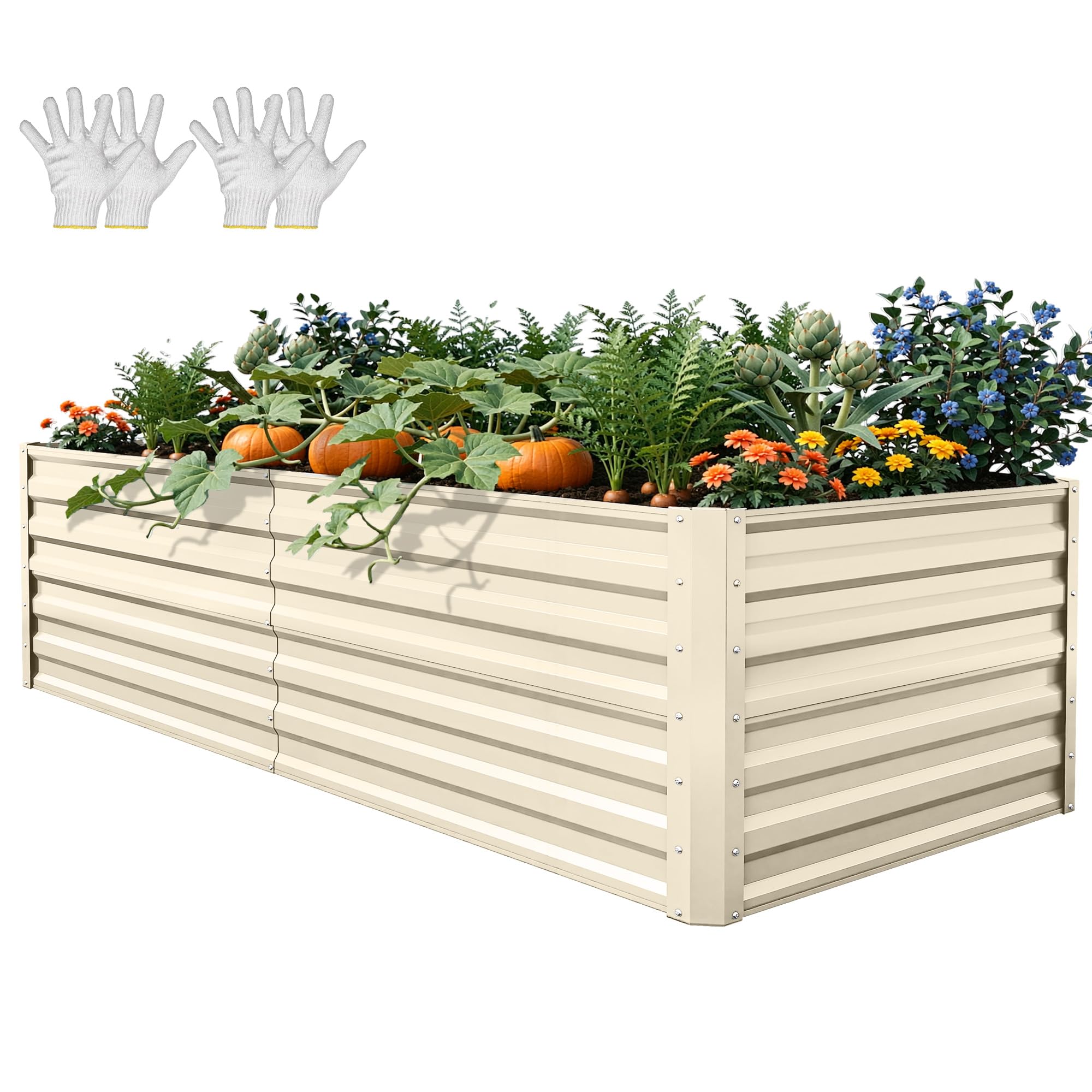 YITAHOME Raised Garden Bed Kit with Gloves, Ground Nails, Support Rod-1