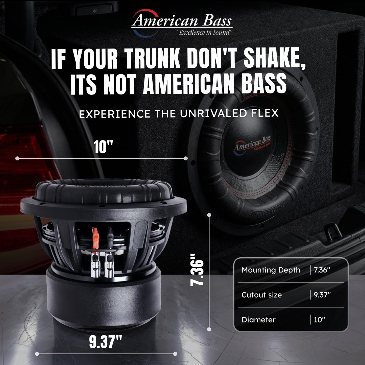 American Bass XFL 10" 2 Ohm 3000 Max Watts Car Subwoofer