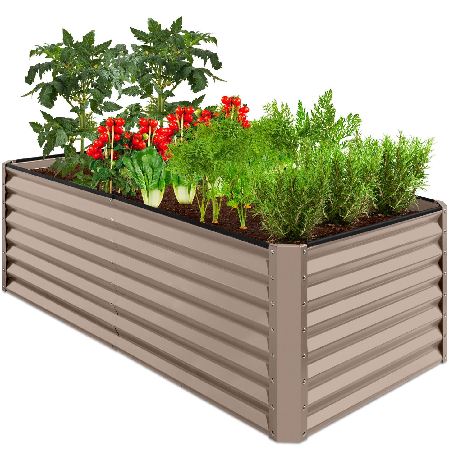 Best Choice Products Outdoor Metal Raised Garden Bed, Planter Box for Vegetables, Flowers, Herbs