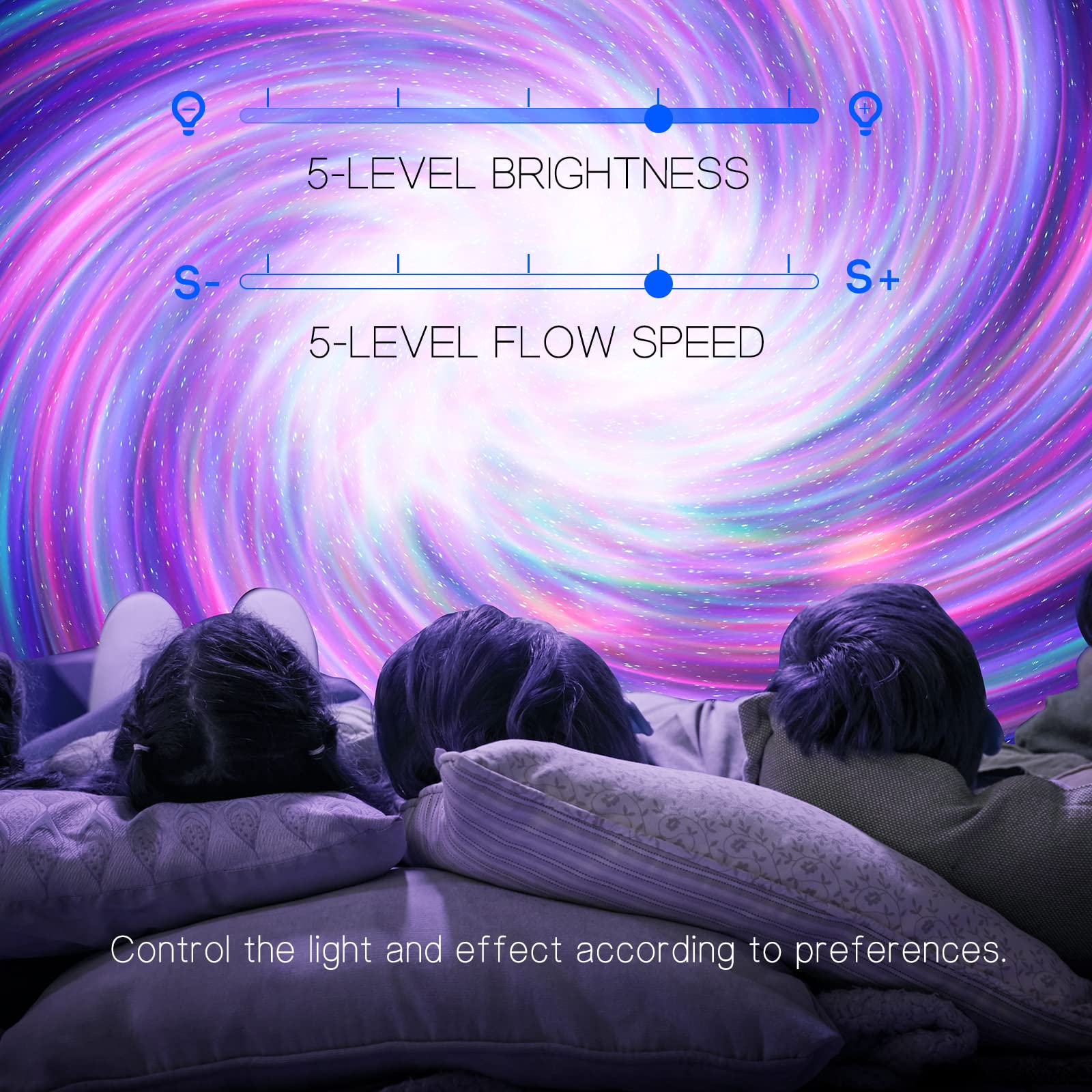 Northern Galaxy Light Aurora Projector with 33 Light Effects, Night Lights LED Star Projector for Bedroom Nebula Lamp, Remote Control, White Noises, Bluetooth Speaker for Parties