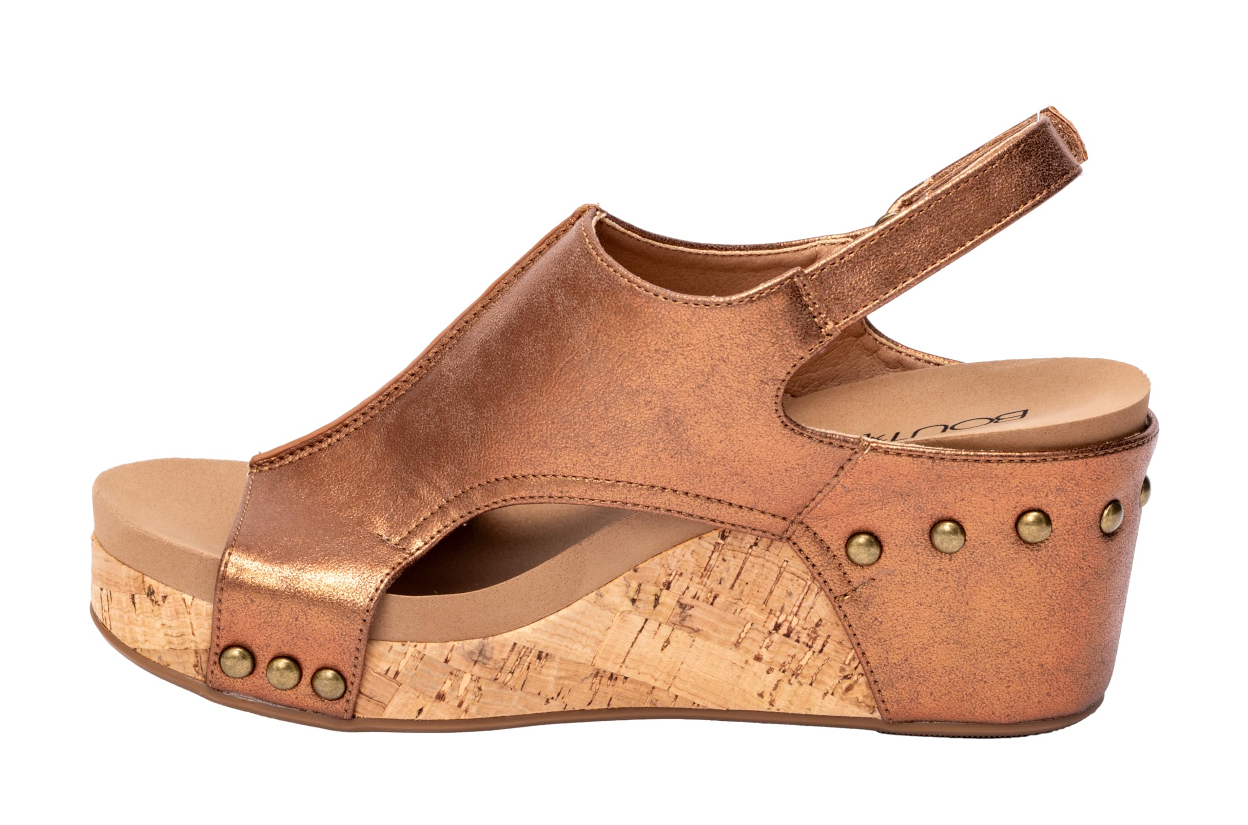 Corkys Footwear Womens Carley Wedges, Featuring Corkys EVA Foam Cushioned Insoles, A 2.5 Inch Heel, Lightweight For All Day Wear, And Hook And Loop Closure