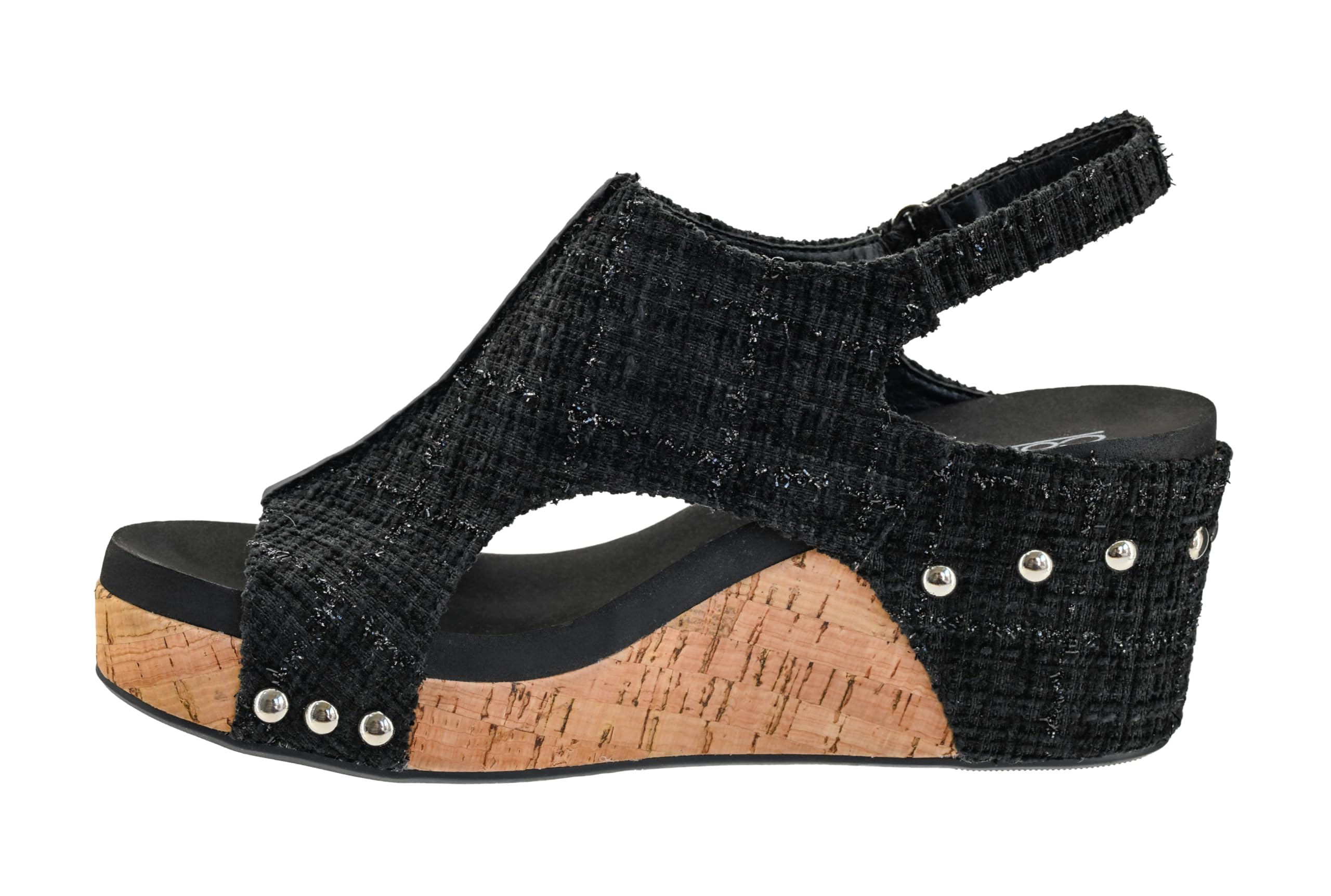 Corkys Footwear Womens Carley Wedges, Featuring Corkys EVA Foam Cushioned Insoles, A 2.5 Inch Heel, Lightweight For All Day Wear, And Hook And Loop Closure