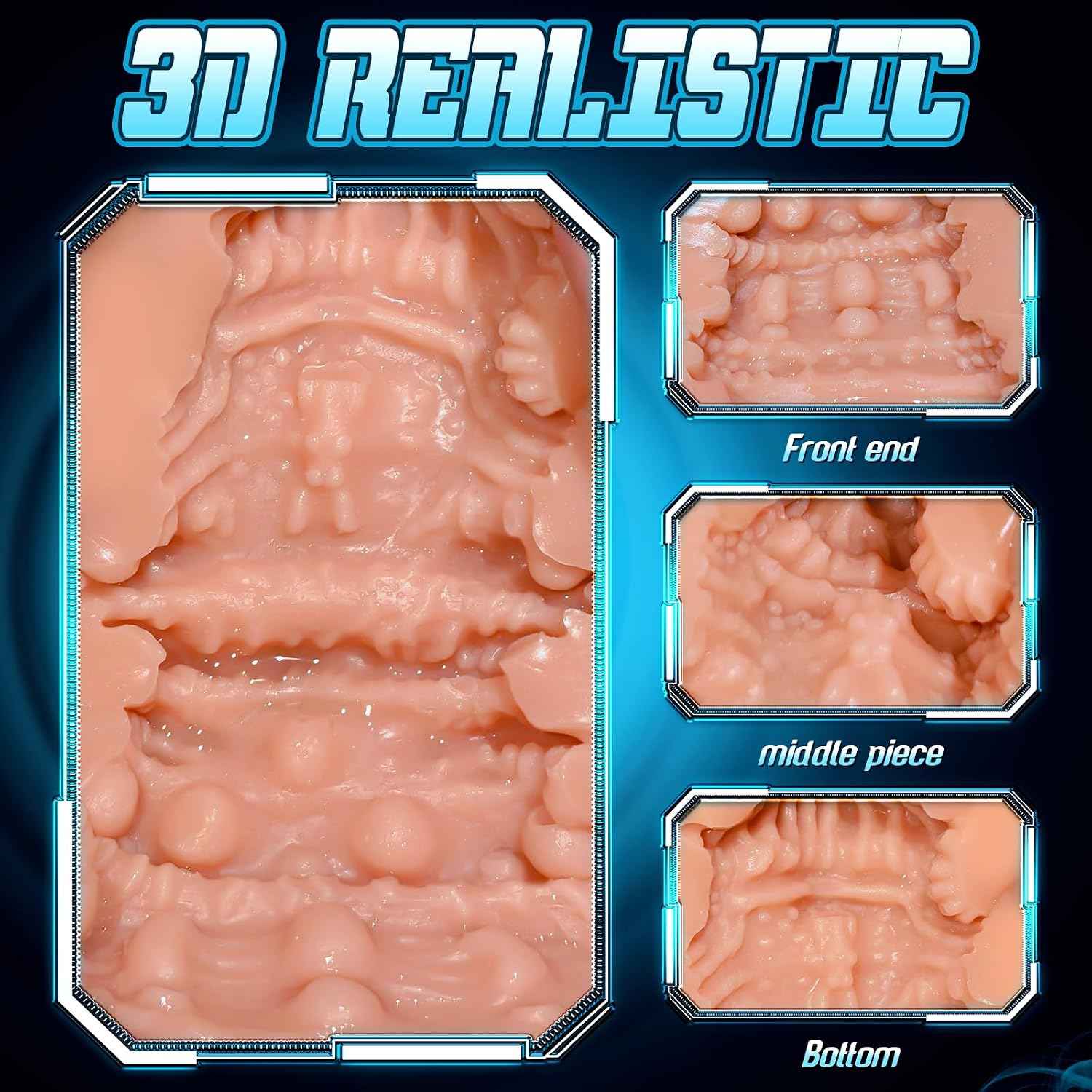 Male Masturbator Sex Toys for Men Realistic Pocket Pussy with 7.09" Depth Lifelike Textured Vagina and 12 Vibration Mode, Soft Stroker Toys, Penis Training Adult Toy