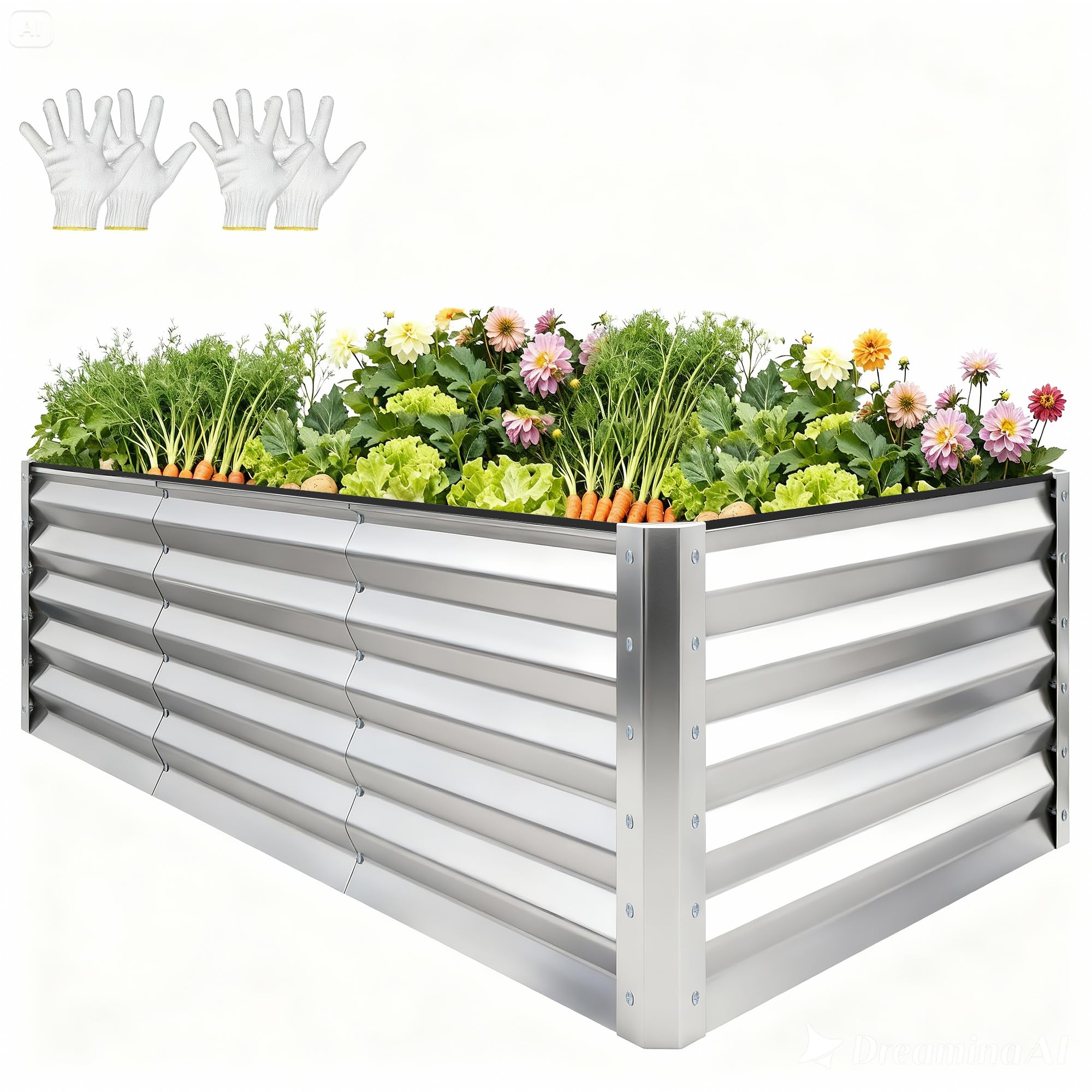 YITAHOME Raised Garden Bed Kit with Gloves, Ground Nails, Support Rod-1