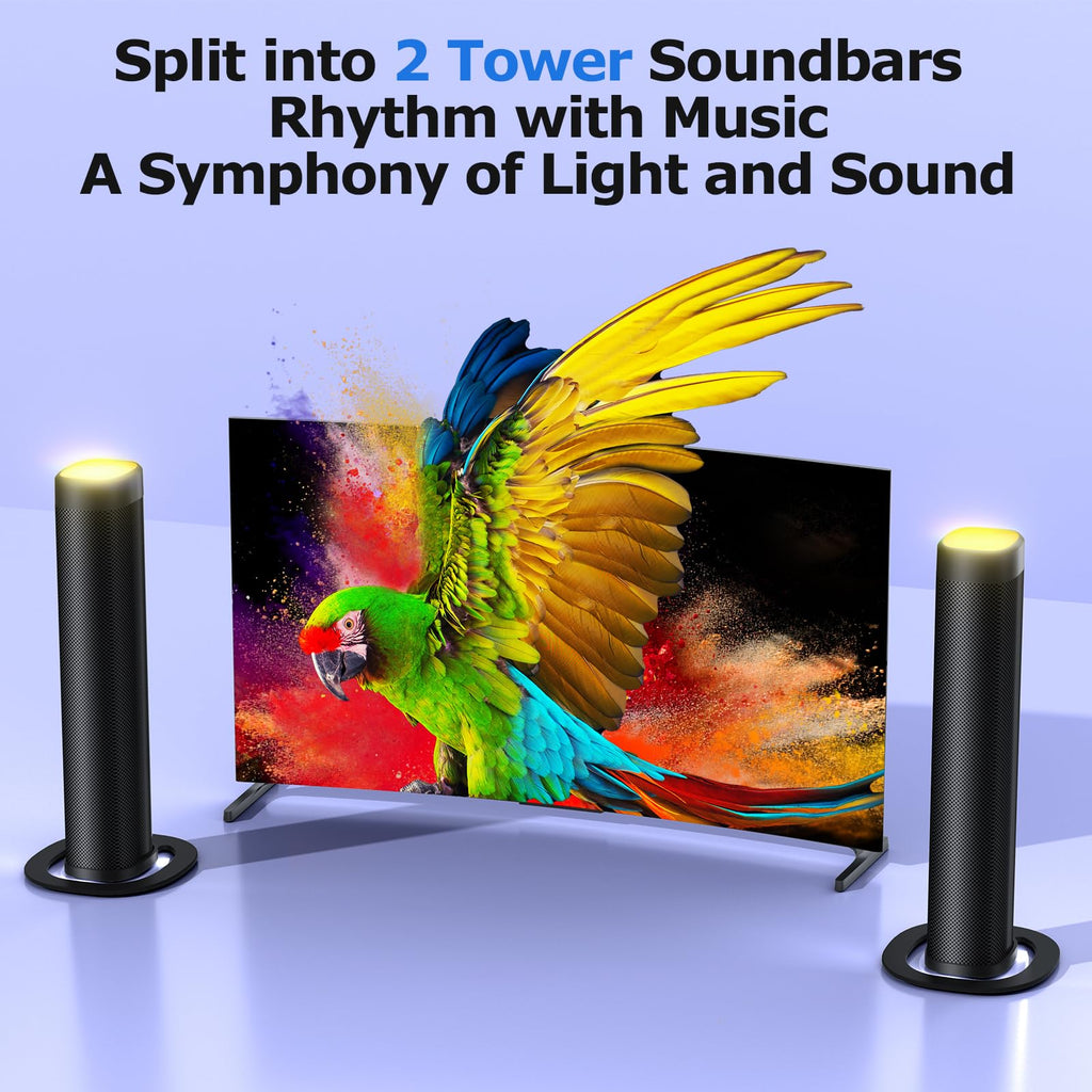 FHNFHN Sound bar for Smart TV,Detachable Soundbar