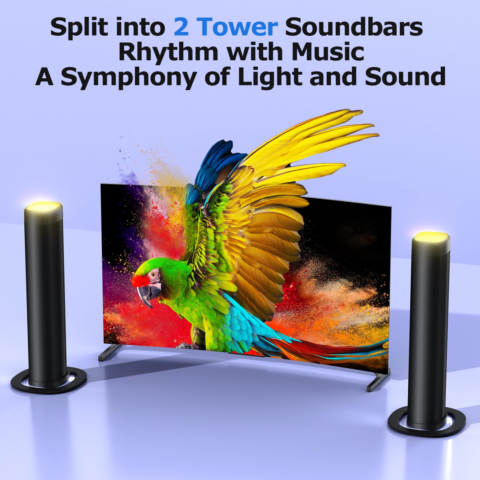 FHNFHN Sound bar for Smart TV,Detachable Soundbar
