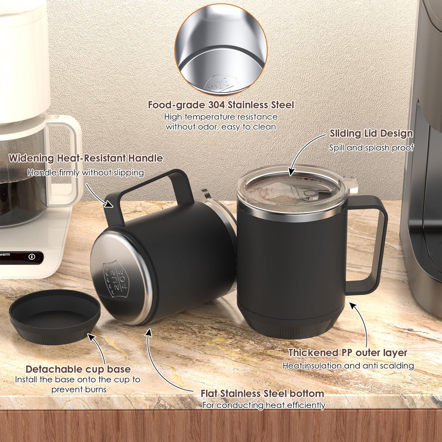 Felibeaco Coffee Mug Warmer & Mug Set for Desk, Smart Coffee Cup Warmer with 16oz Heated Mug, Coffee Heater with Auto Shut Off for Office/Home, Coffee Gifts for Men & Women, for mom