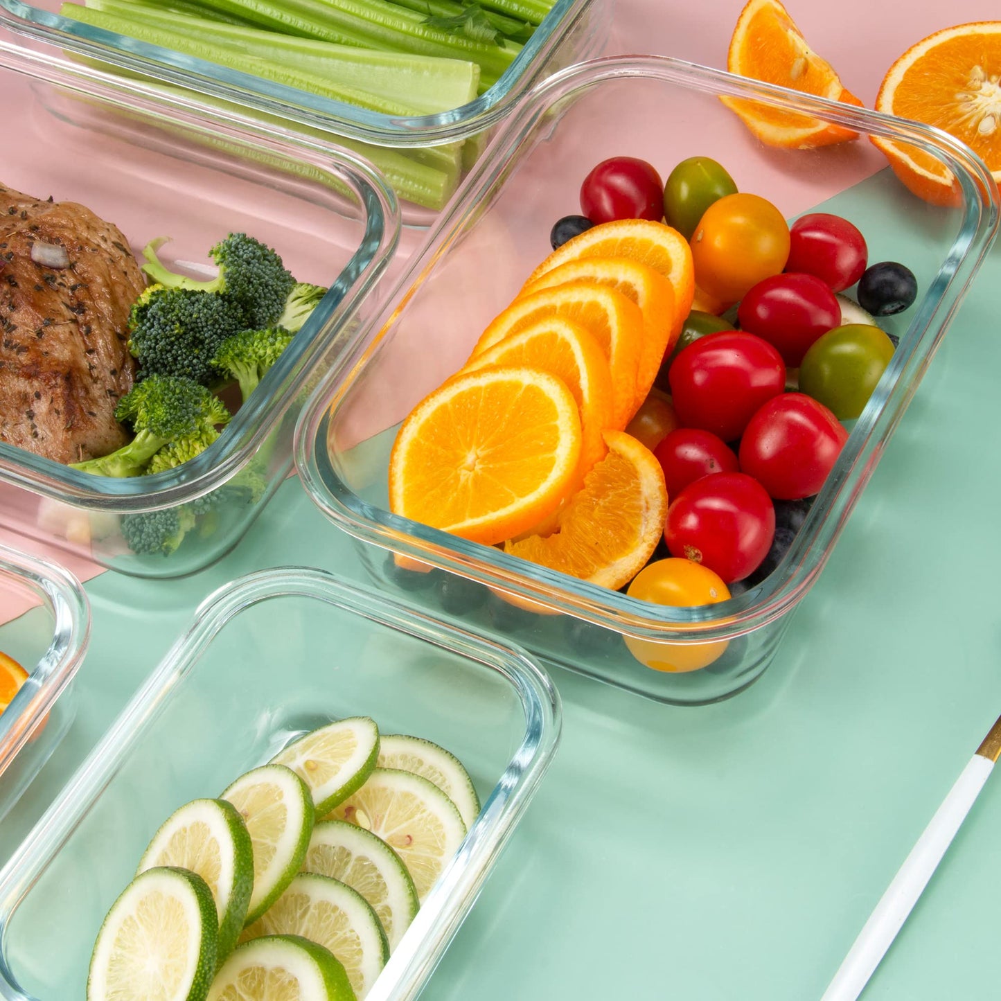 FAWLES 12 Pack Glass Meal Prep Containers with Airtight Lids, Leak-Proof Food Storage Containers, Dishwasher/Microwave/Oven/Freezer Safe Glass Containers for Lunch, Leftovers, to Go