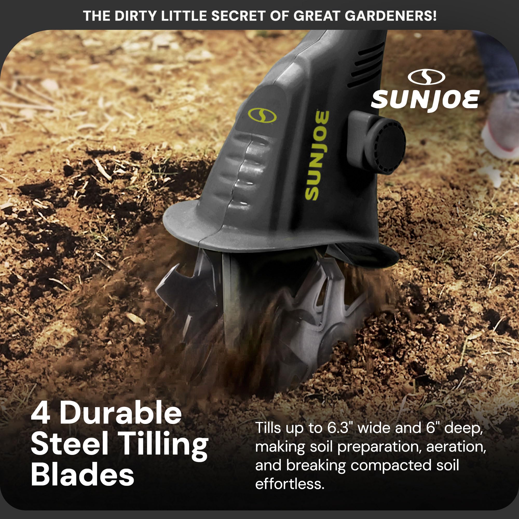 Sun Joe Corded Electric Garden Tiller & Cultivator