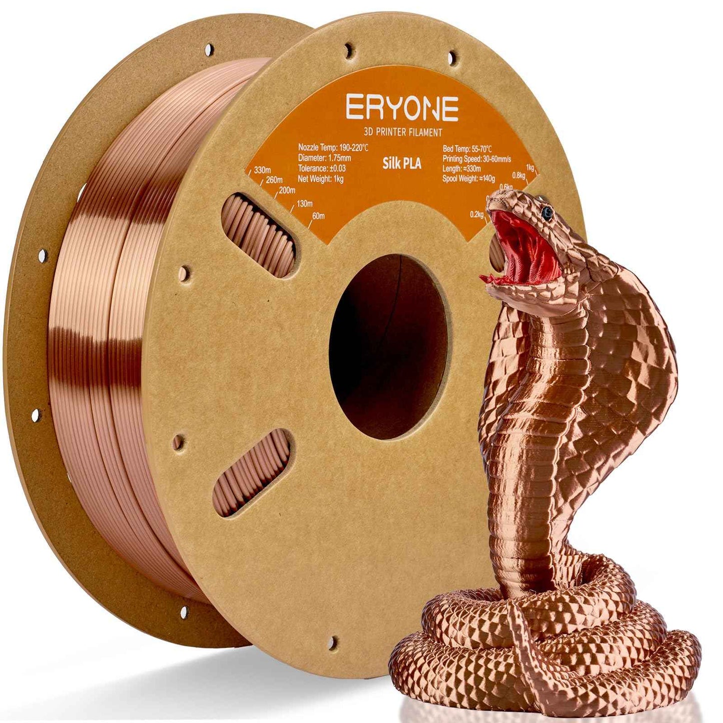 ERYONE Silk Color PLA Filament 3D Printer 1.75mm +/- 0.03mm, Filament PLA Cardboard Spool