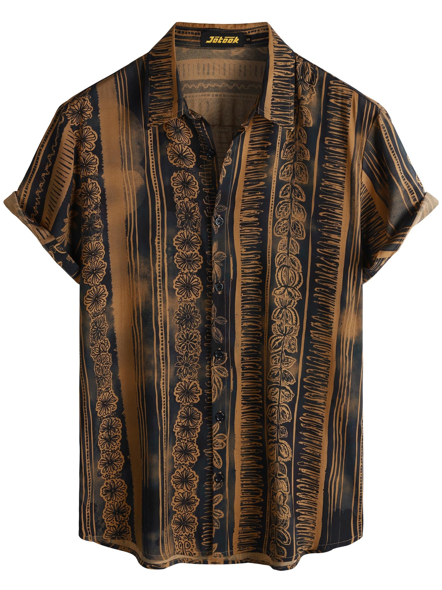 JOTOOK Mens Hawaiian Shirt Short Sleeve Button Down Tropical Shirts Casual Floral Summer Beach Shirt