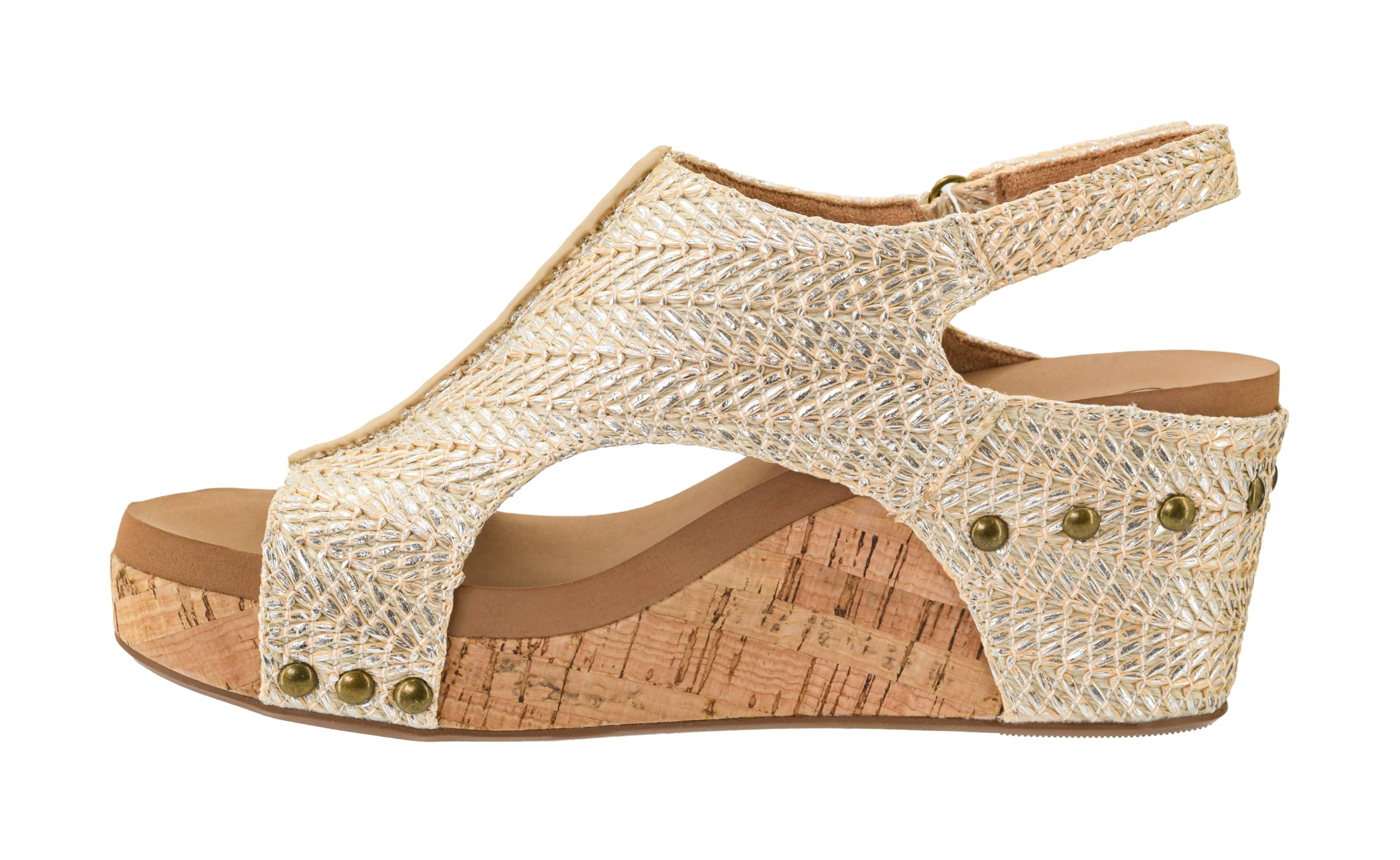 Corkys Footwear Womens Carley Wedges, Featuring Corkys EVA Foam Cushioned Insoles, A 2.5 Inch Heel, Lightweight For All Day Wear, And Hook And Loop Closure