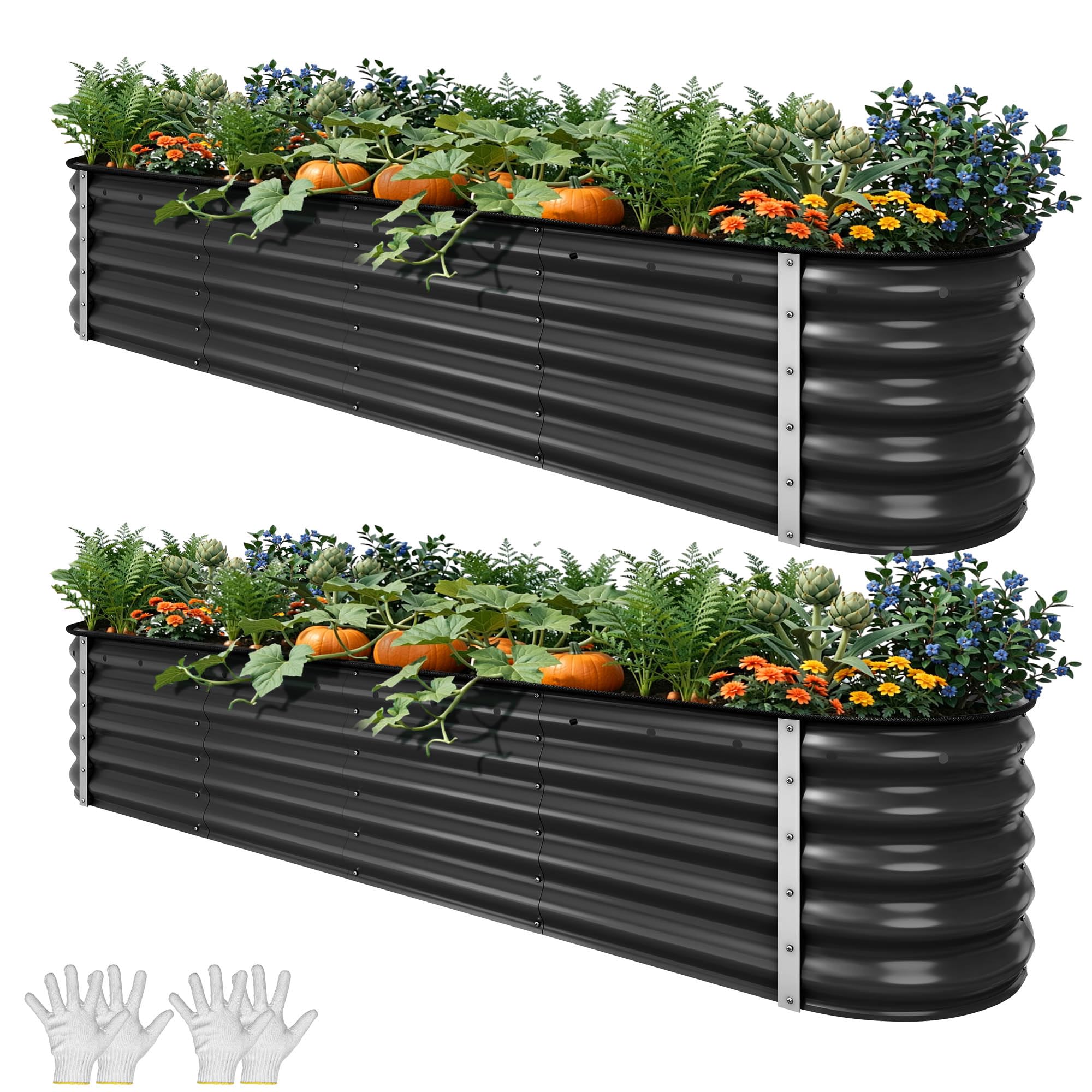 YITAHOME Raised Garden Bed Kit with Gloves, Ground Nails, Support Rod-1