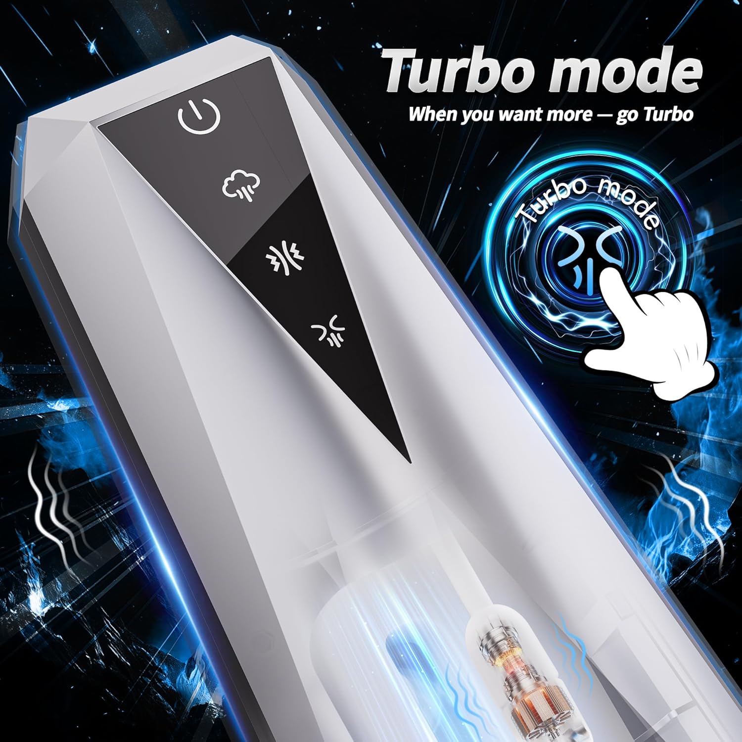 KUSHOR Male Masturbator 10 Vibration 3 Suction Modes Silver