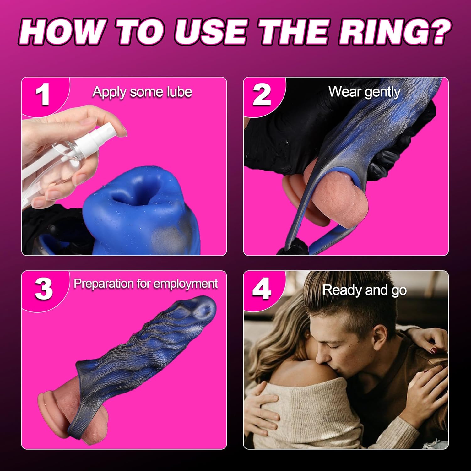 Penis Sleeve Extender Sex Toy for Men, Monster Knot Dildo Cock Ring Girth Enhancer Sleeve, Pennis Extender Liquid Silicone Penis Stretcher & Enlarger, Cock Extender for Enhanced Pleasure for Couples
