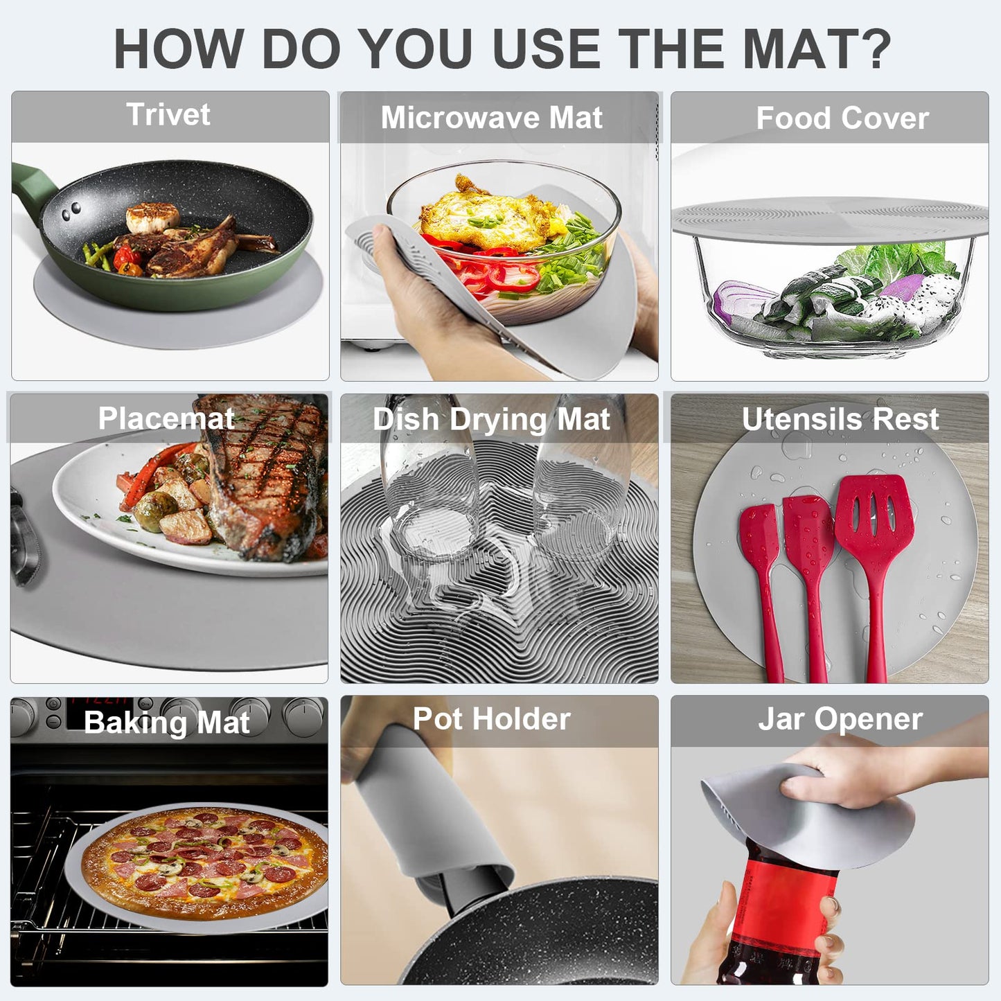Easy Grip, Microwave Cover for food, LekDrok Microwave Splatter Guard, Collapsible Lid for Plate Dish Bowl, Multi-Purpose Colander Kitchen Gadget for Meal Prep, Dishwasher-Safe, BPA-Free, Charcoal