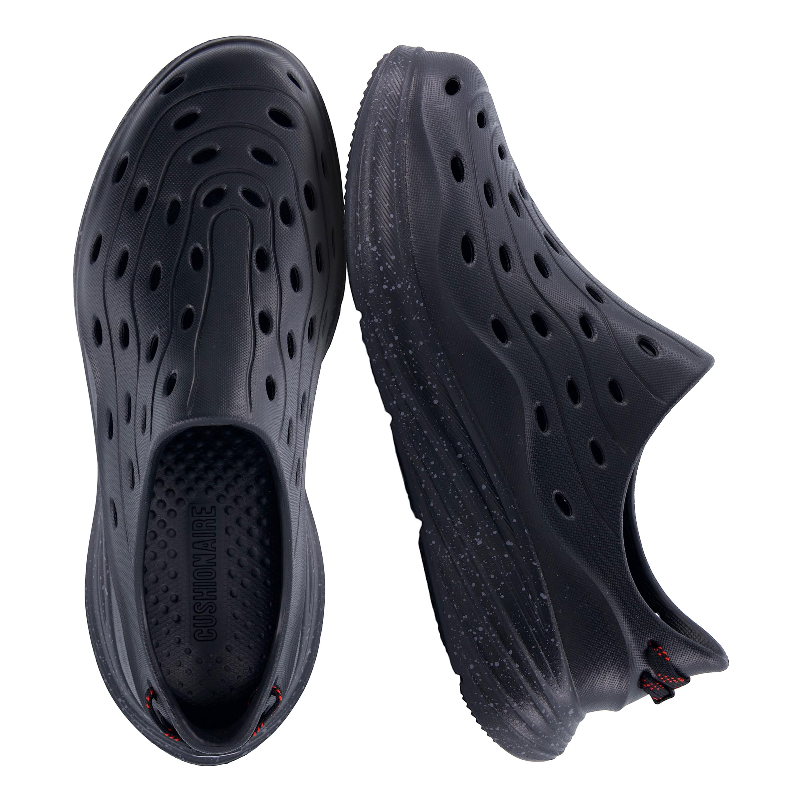 CUSHIONAIRE Fuel EVA Recovery Shoes for Men, Lightweight Slip On Waterproof Sneaker Clogs with Cushioned Footbed and Ventilated Design