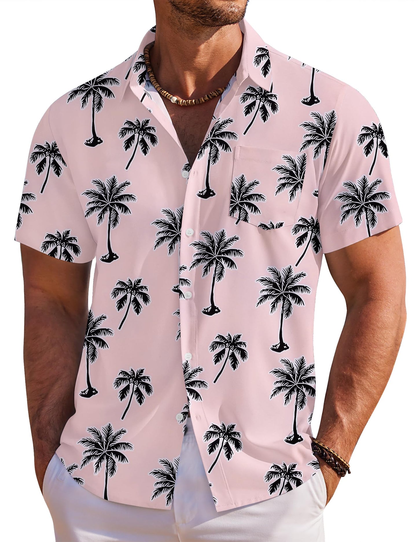 COOFANDY Men's Hawaiian Shirt Short Sleeve Floral Button Down Shirts Tropical Holiday Beach Shirts
