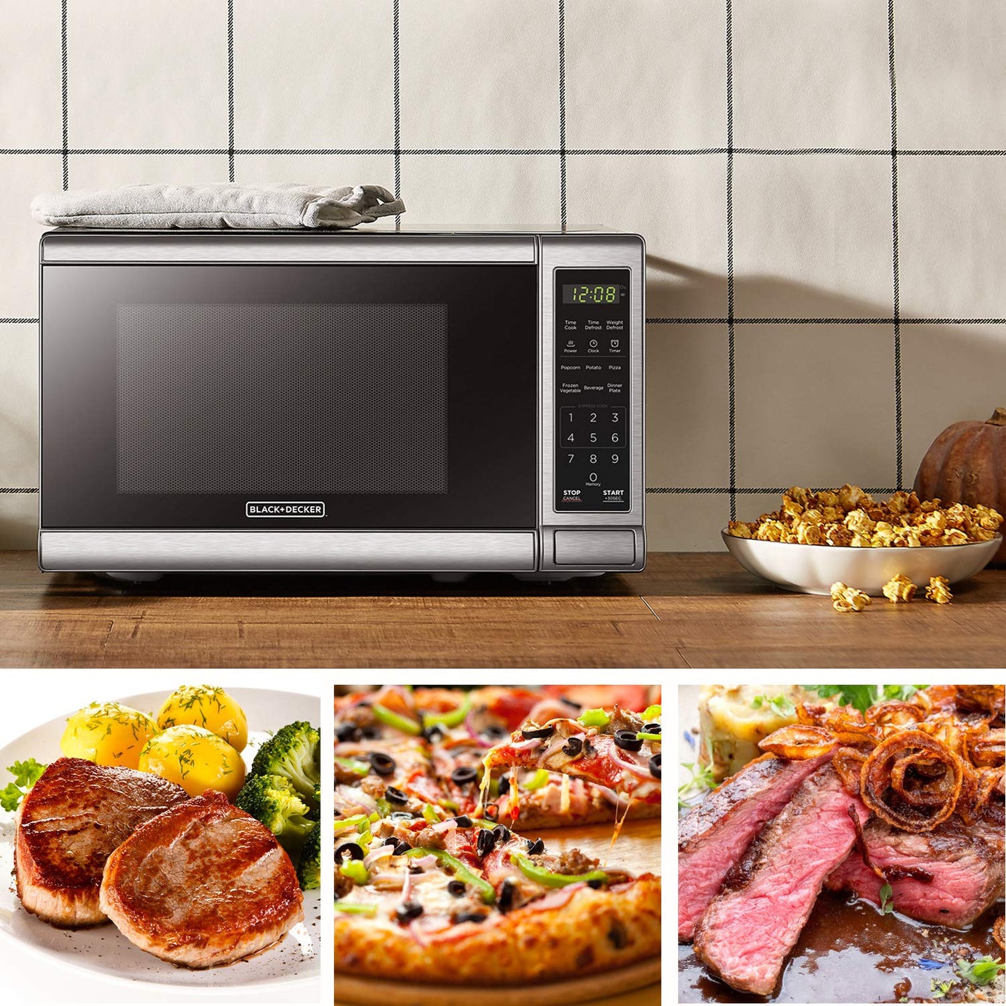 BLACK+DECKER Over the Range Microwave Oven with Air Fryer, Convection, and Bake Modes